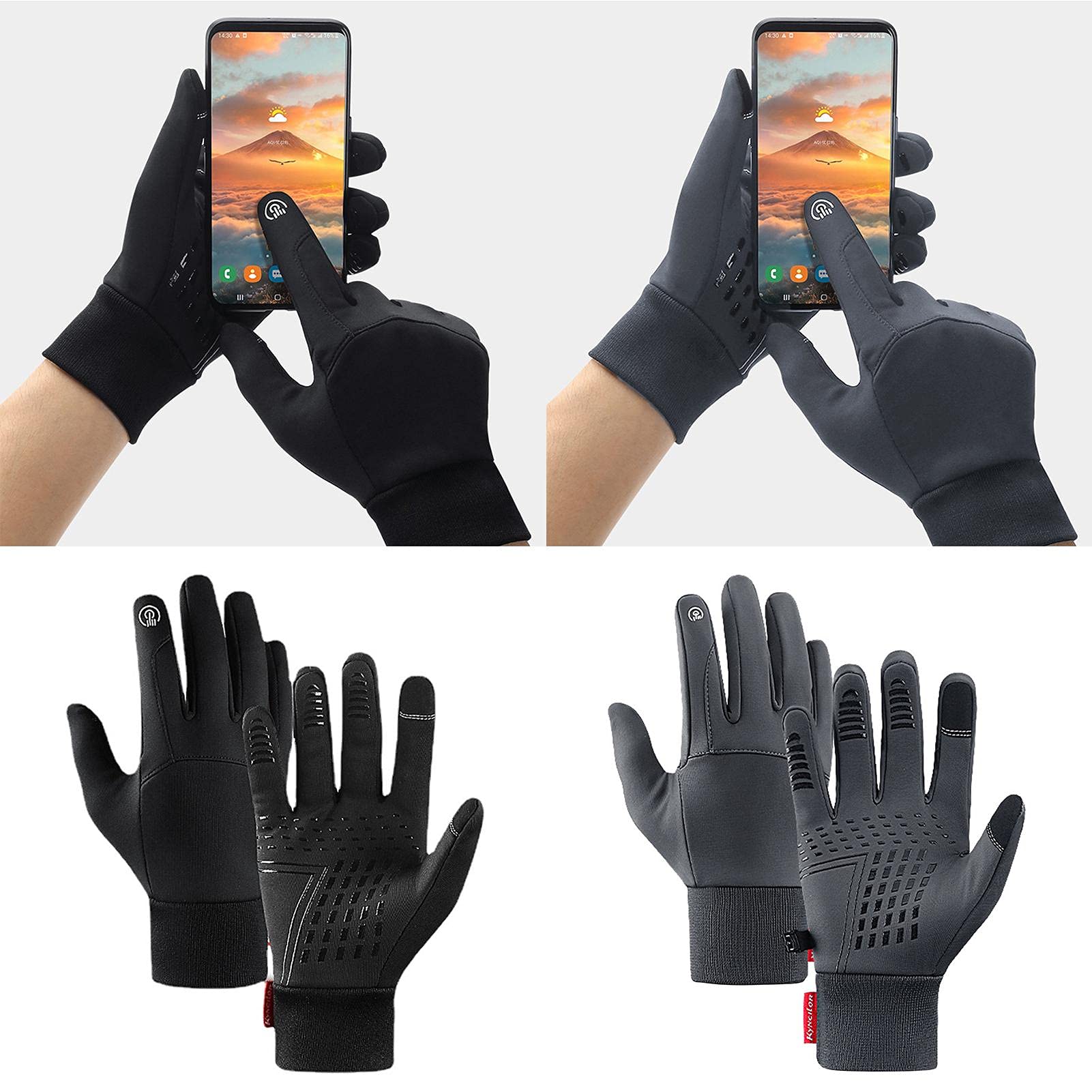 SOLO ACTFIT Winterhandschoenen, touchscreen, thermische handschoenen, waterdicht en winddicht, voor heren en dames, winter, fietshandschoenen, warm, antislip, loophandschoenen, trekking, skiën, rijden