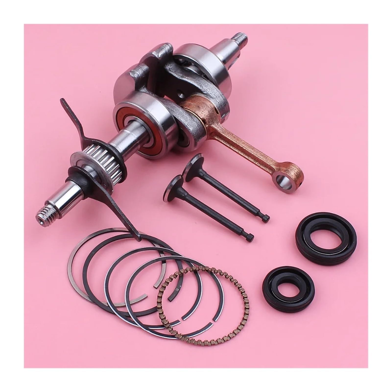 Kit de Juntas de pistón y válvula de Sello de Aceite for cigüeñal, for Motor pequeño de cortacésped GX35 de 35 CC y GX 35