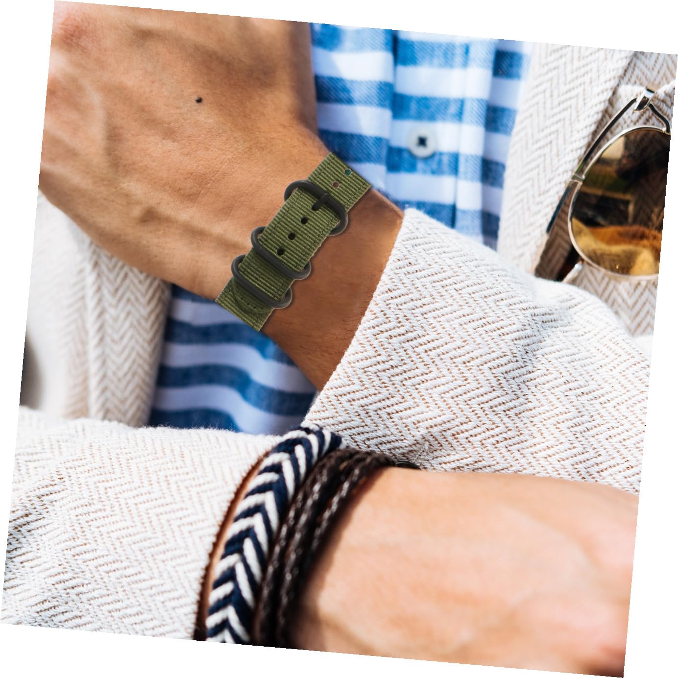Housoutil Lot De 3 Bracelets De Montre À Dégagement Rapide Pour Hommes 6 Pièces En Nylon Simples Fournitures Pour Montres Connectées
