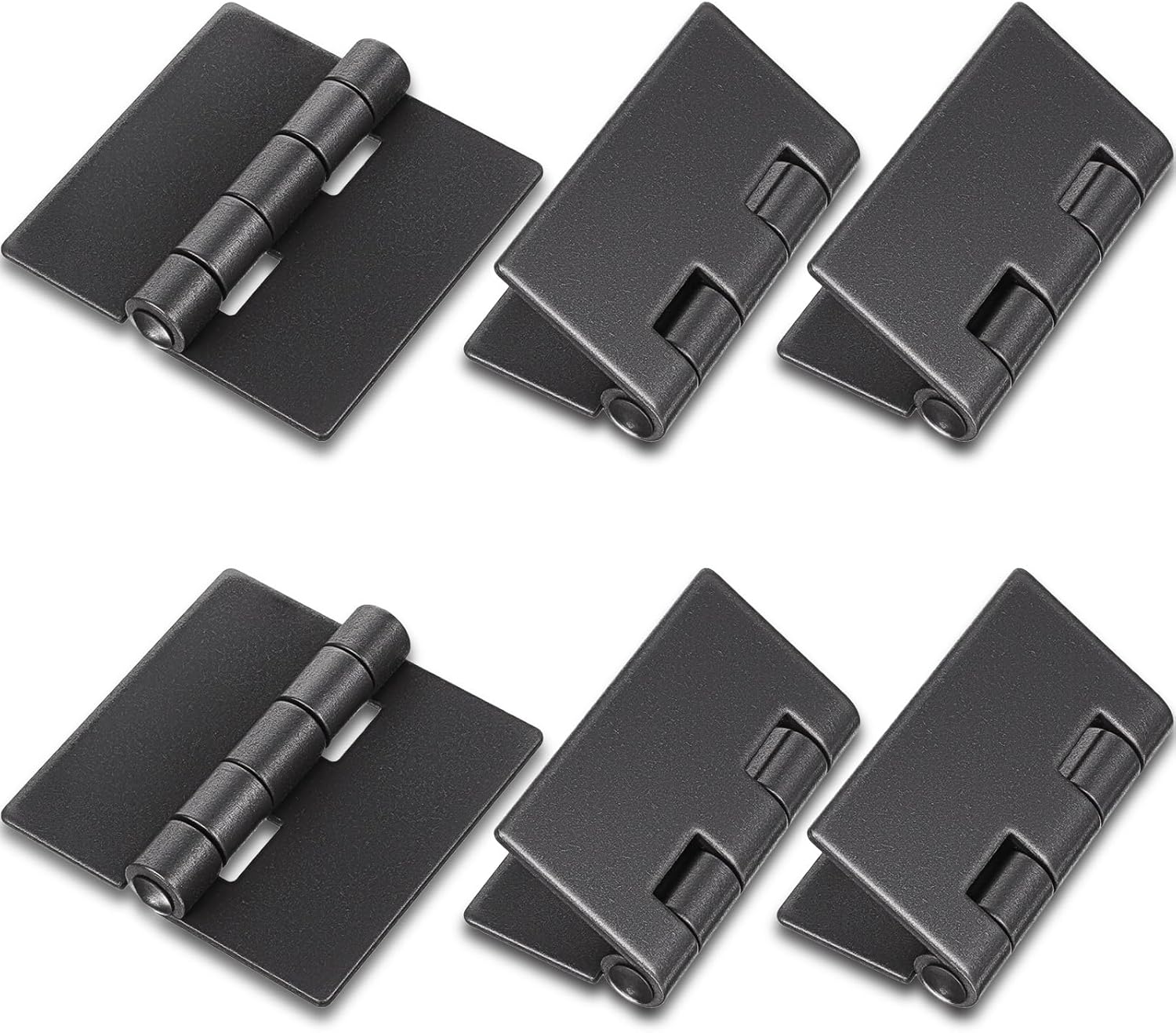6 Pieces 3 Inch Heavy Duty Weldable Steel Hinges, Rust Resistant Black Finish 12 Ga Butt Hinges Long Lasting for Gate Door Trailer