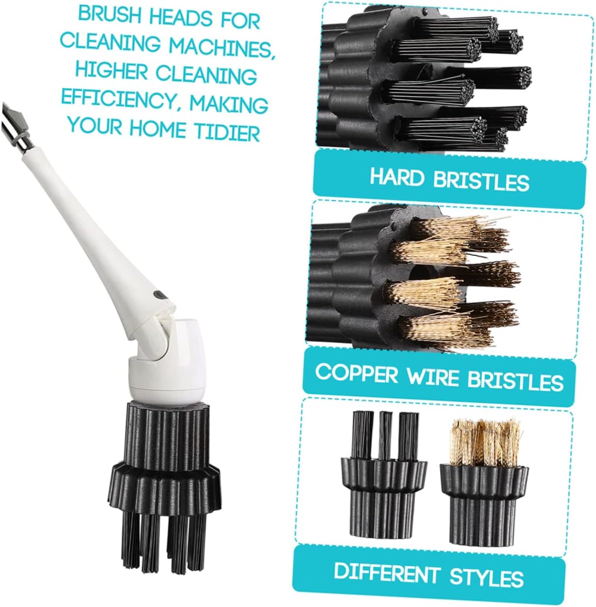 24 Pcs Steam Cleaner Brush Replacement Heads Multi-Function Household Cleaning Machine Accessories Durable Mop Parts for Home and Office Use