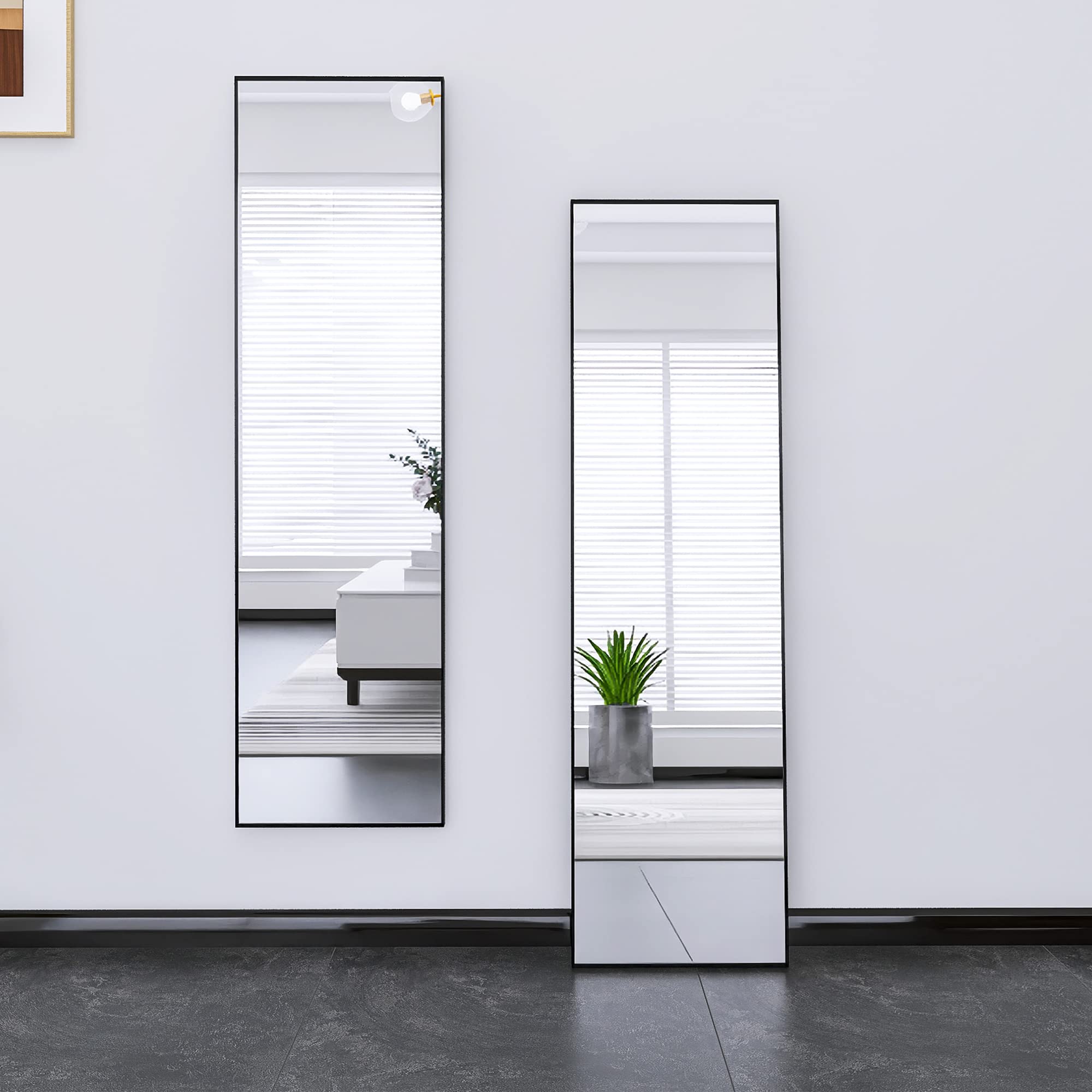 Beauty4U Full Length Mirror Wall Mounted, 50” X 14”, Full Body Mirror for Bedroom Living Room