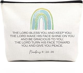 Christian Gifts for Women Boho Makeup Bag Christian Religious Gifts Inspirational Bible Verse Birthday Gifts for Daughter Teen Girls Friends Sister Christmas Gifts the Lord Bless You Numbers 6:24-26