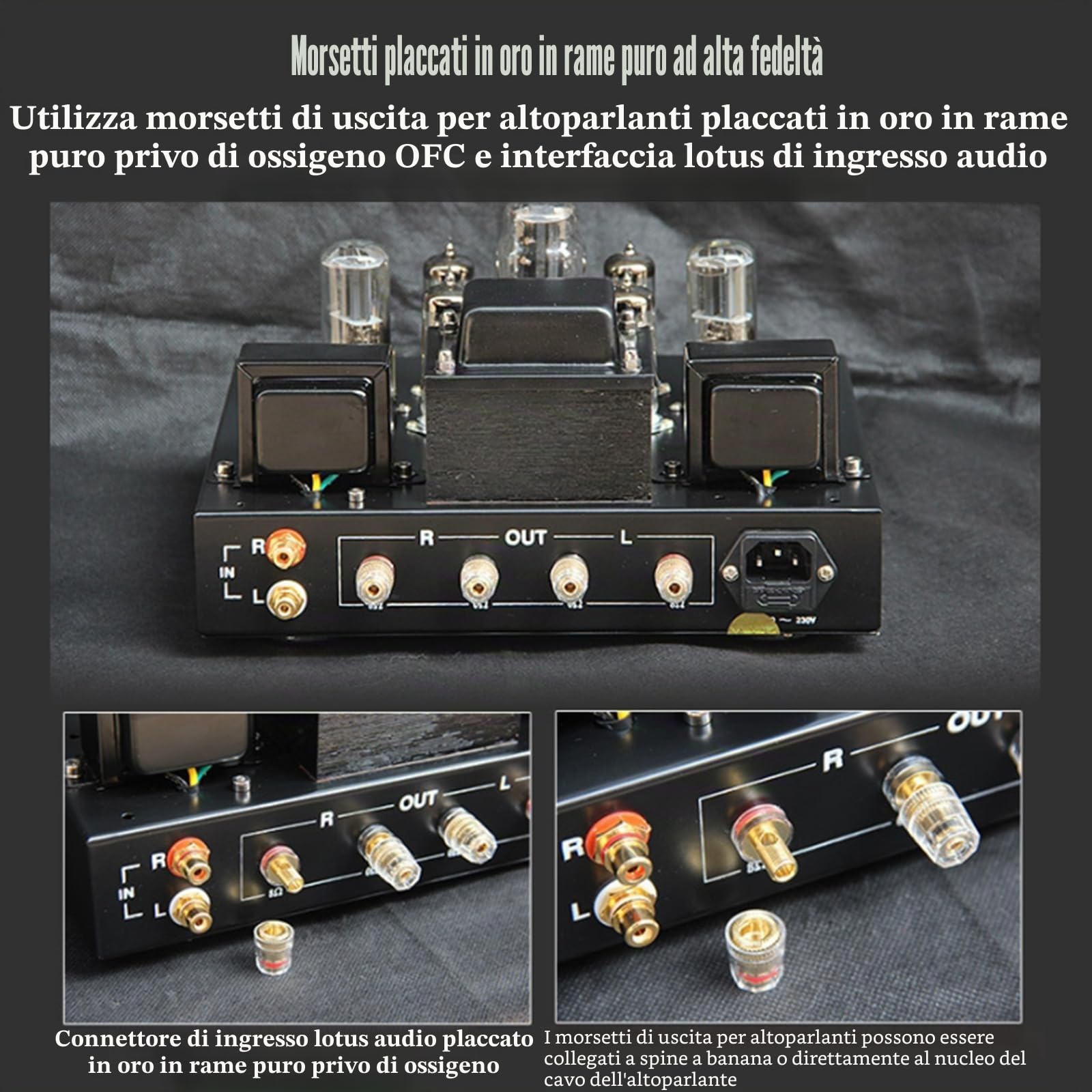 Amplificatore HiFi a tubo – Amplificatore stereo ibrido di classe a tubo vuoto integrato 6,8 W RMS con trasformatore copertura anti-magnetica per musica audiofile, home theater e giochi