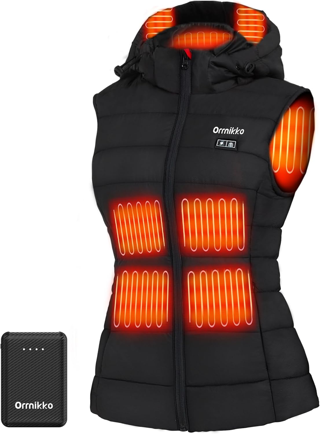 [2025 All-New] ORRNIKKO Heated Vest with Detachable Hood