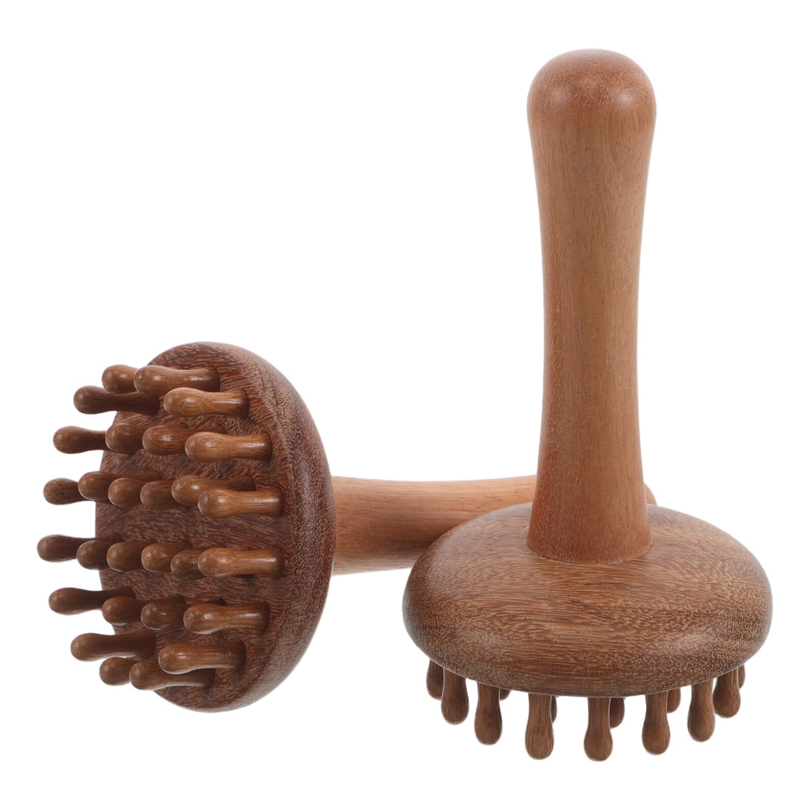 2 Stück Sandelholz Massagebürste mit Griff zur Meridianmassage und Akupunktur Breiter Zahnkamm für Entspannende Ganzkörpermassage zu Hause und Reisen