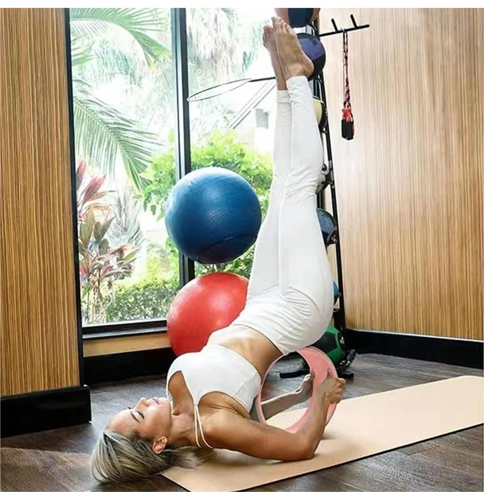 Ruota Yoga Ruota for Yoga con Schiena Aperta Attrezzatura for Fitness Backbent Roller Loop Cerchio for Pilates a casa