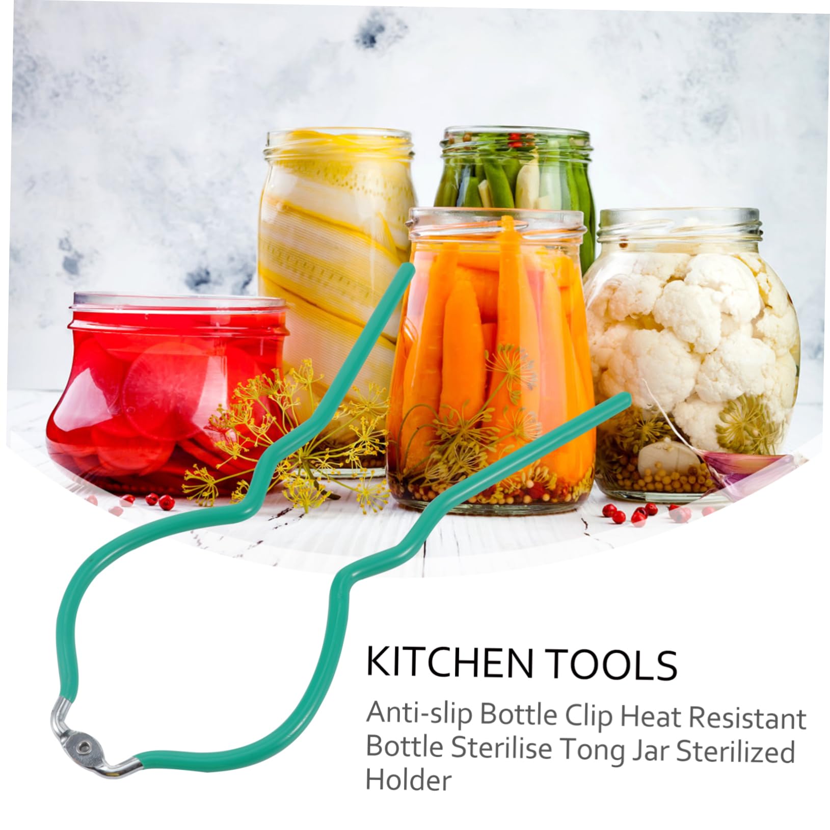 PartyKindom Pince Glisse pour Bouteilles et Bocaux Clip de Chaleur Accessoire de Cuisine Pratique Vert Profond pour Biberons et Pots Mason