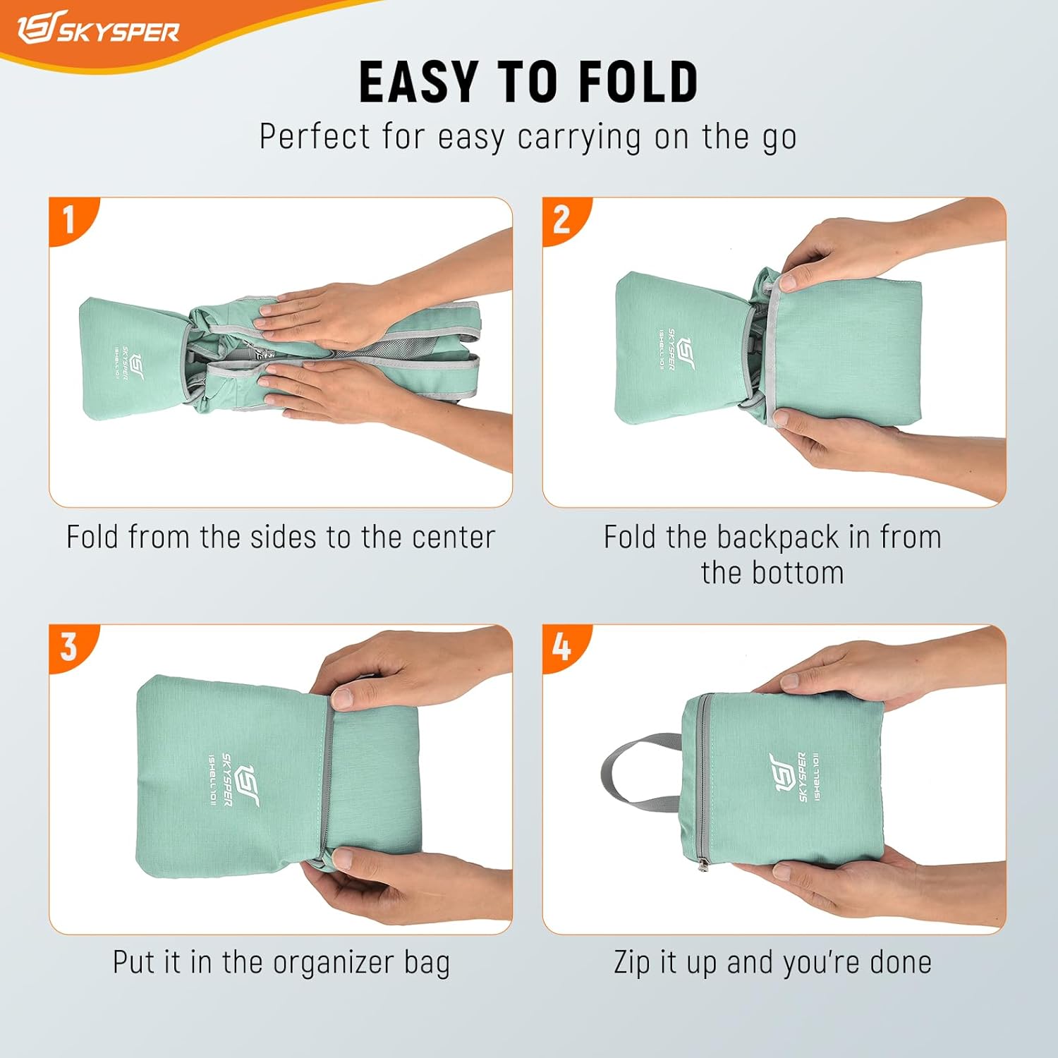 SKYSPER 10L Hiking Backpack Small Foldable Daypack Packable Lightweight Hiking Daypack Travel Day Pack for Women Men - Image 5