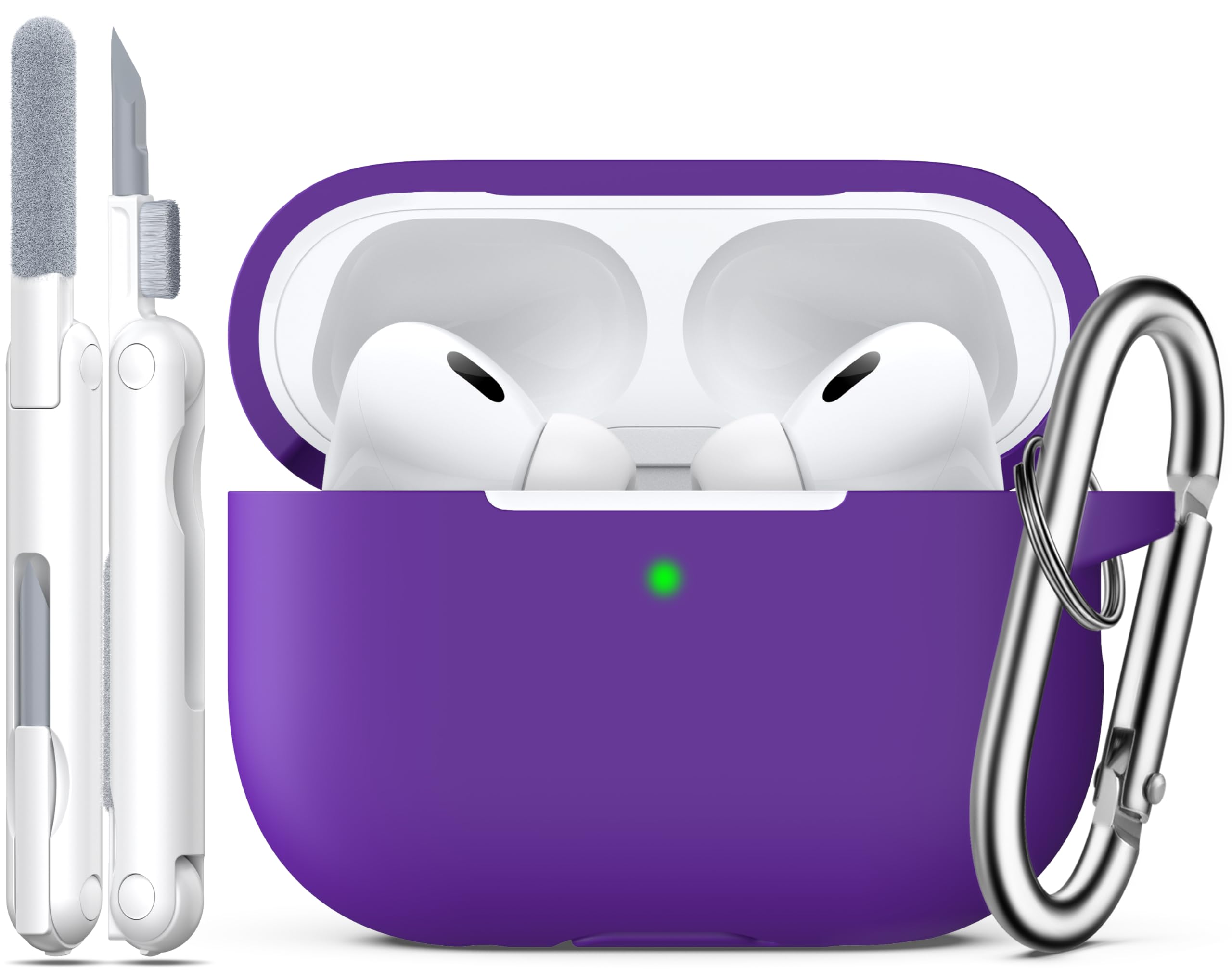R-fun Funda para AirPods 4 con Kit de Limpieza, Case de Silicona Suave con Llavero, Funda Protectora Completa para Hombres y Mujeres, Compatible con Apple Latest Airpods 4th, Rojo — view 46