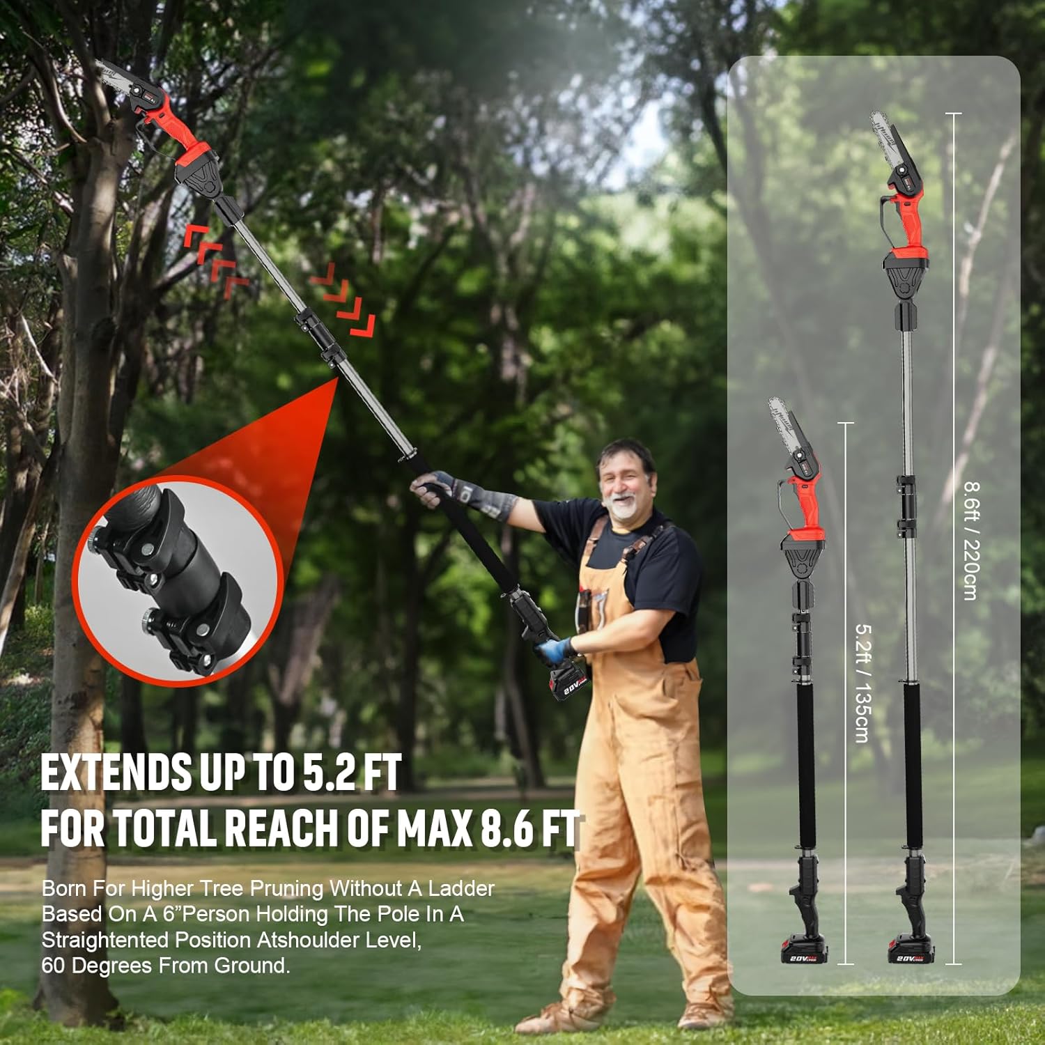 Cordless Pole Saw Tested: 15ft Reach, 6