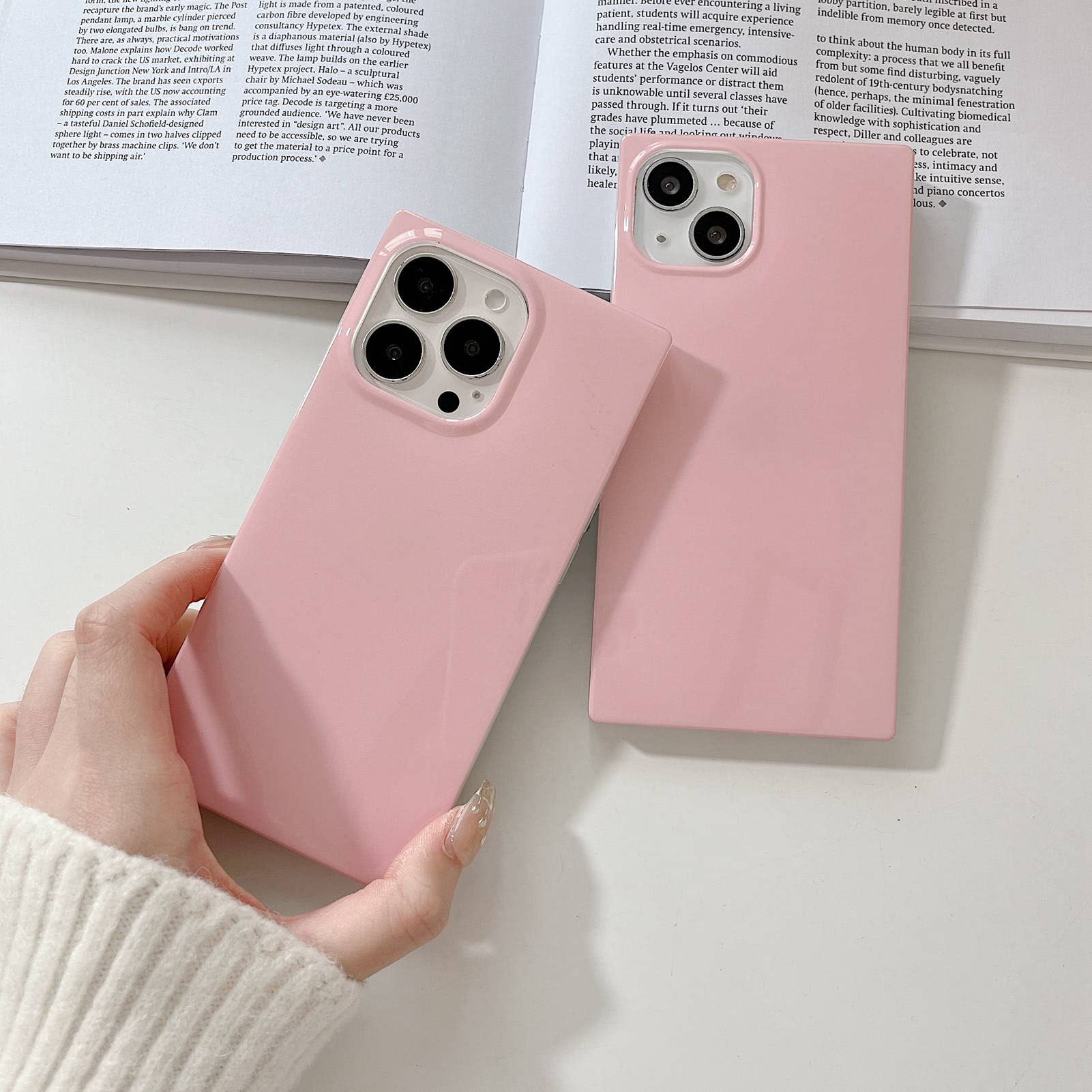 Amazon.co.jp: ブラッシュピンク スクエアケース iPhone 14 Pro Max