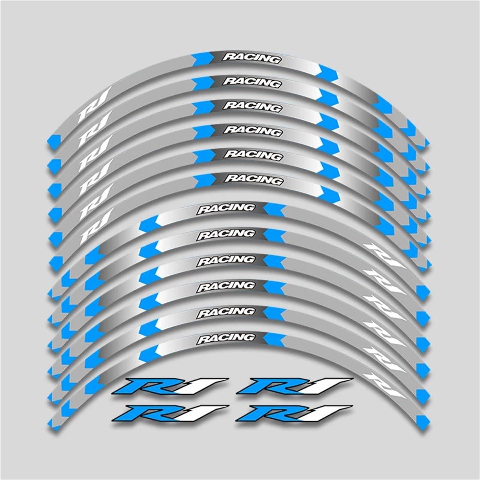 Motorcycle Accessories Wheel Stickers Reflective Decals Rims for Yamaha YZFR1 YZF R1(Style 5)