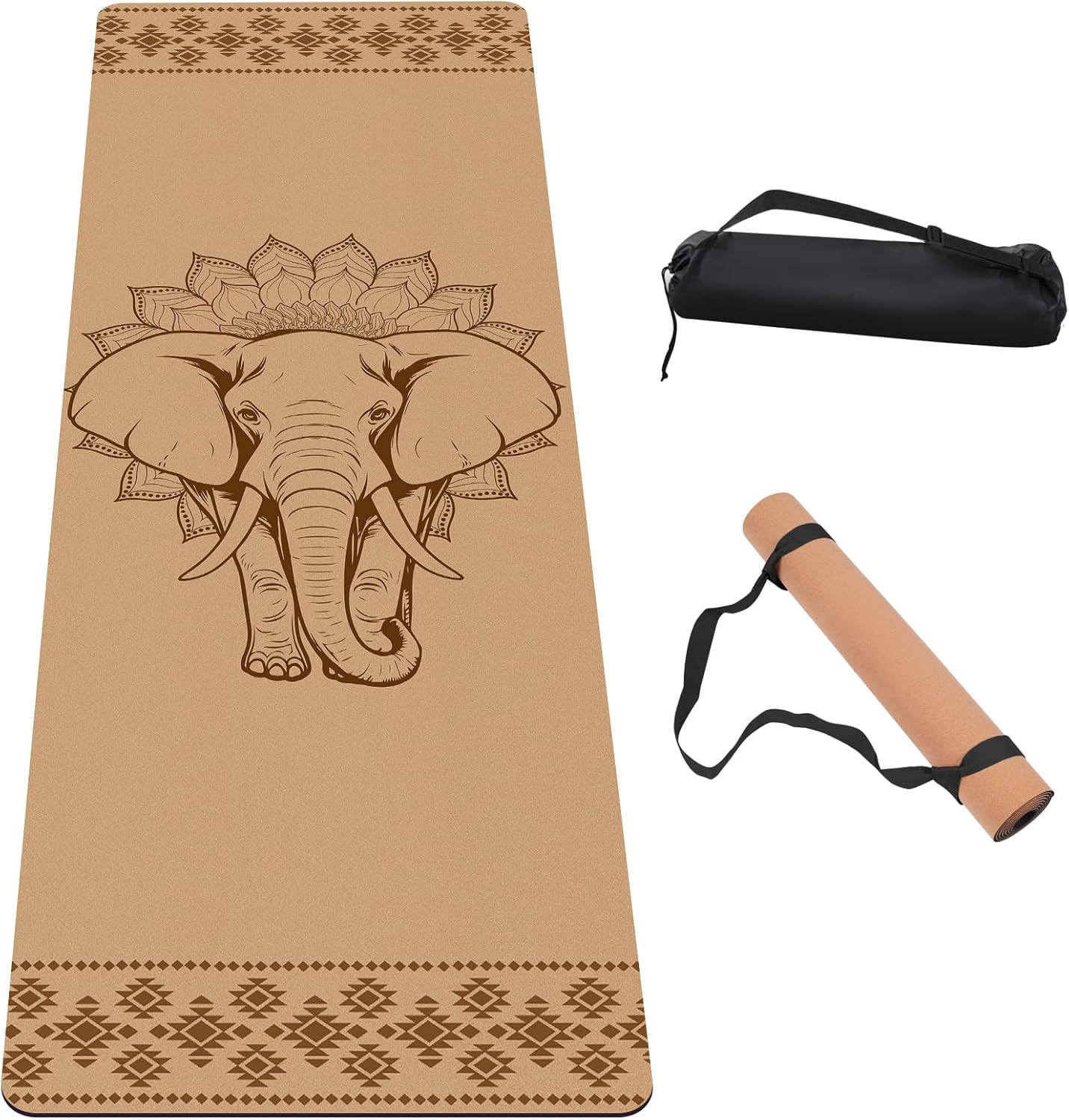 Premium Cork Yoga Mat Non Slip Thick Cork Exercise & Fitness Mat for Yoga, Pilates, & Home Workouts(72" x 24" x 5mm Thick)