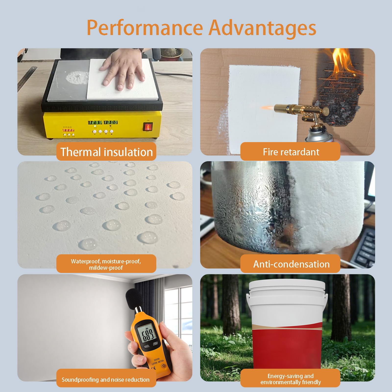 Revestimiento Aislante Térmico Aerogel Aislamiento Térmico Hidrófobo Resistente Humedad Ligero Fuerte Adhesión para Pared Exterior-5L