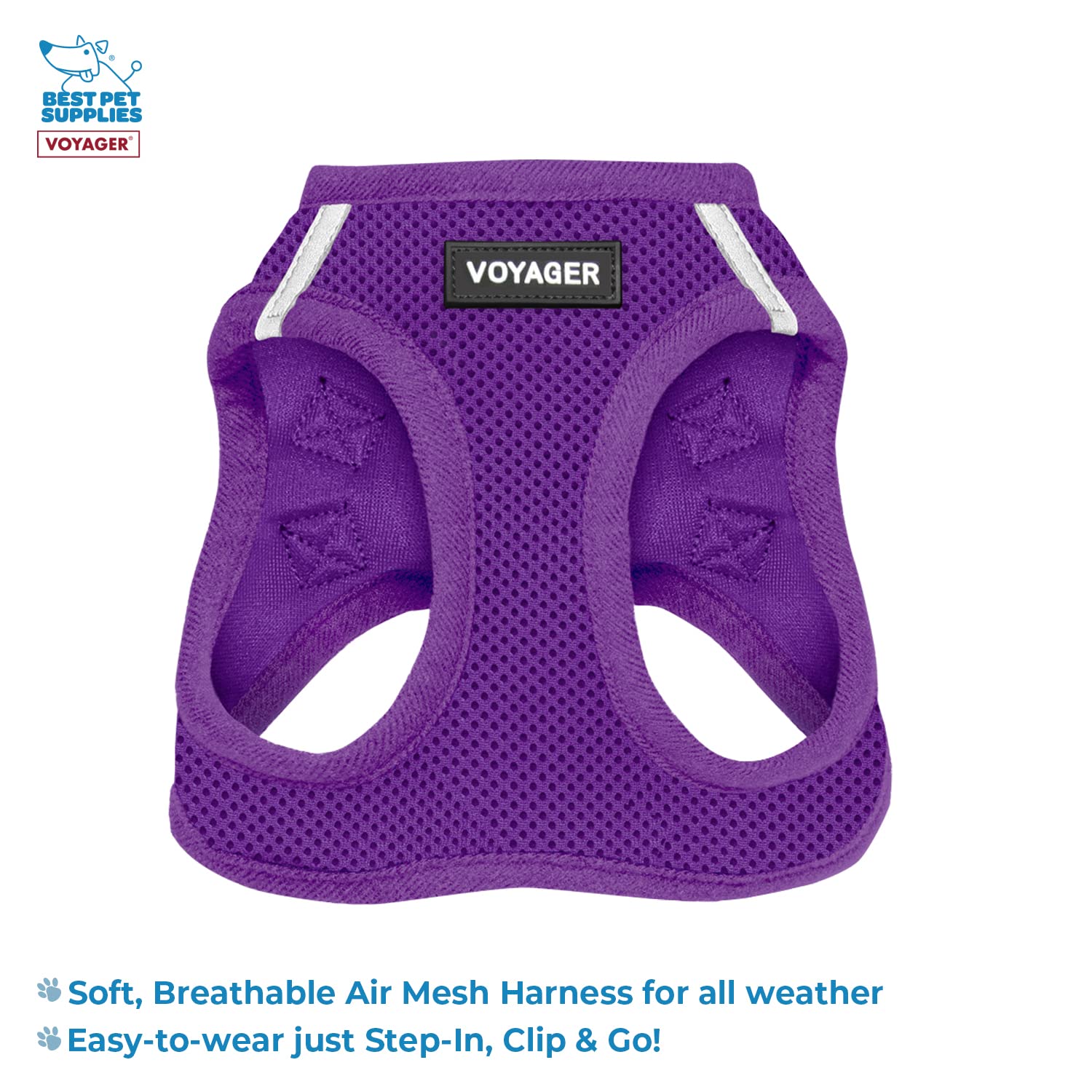 Voyager Step-in Air All Weather Mesh Harness and Reflective Dog 5 ft Leash Combo with Neoprene Handle - Image 2