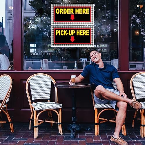 Miniatura 3 de Calcomanías para camiones de comida Ordena aquí recoger concesión Restaurante Adhesivo de vinilo troquelado K14 Letrero de negocios de 10 pulgadas