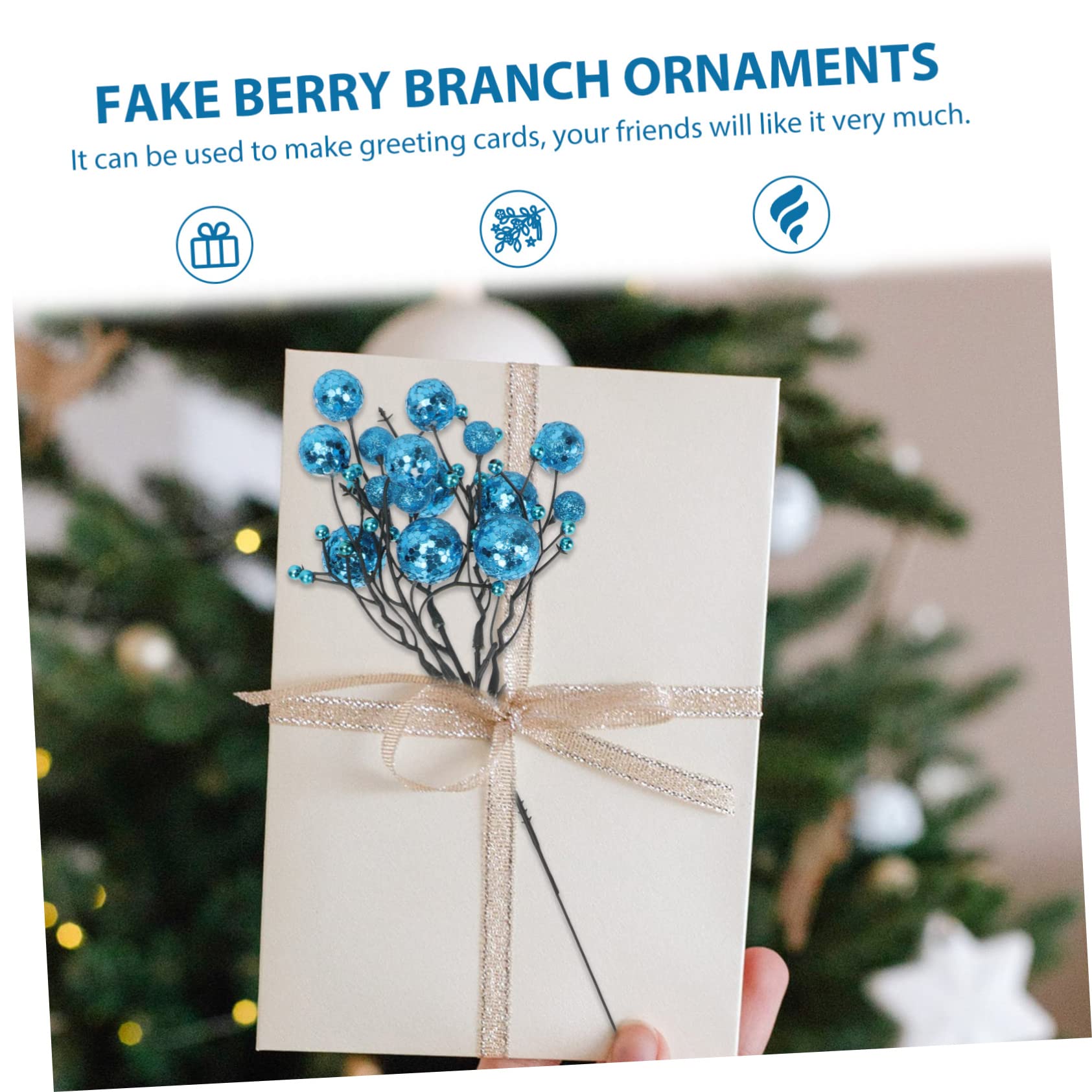TOPBATHY Pièces Boutures De Grappes De Baies Faux Pics à Baies Faux Décors De Baies Fausses Baies De Houx Couronne De Verdure Plante Artificielle Sapin De Noël Plastique Accessoires