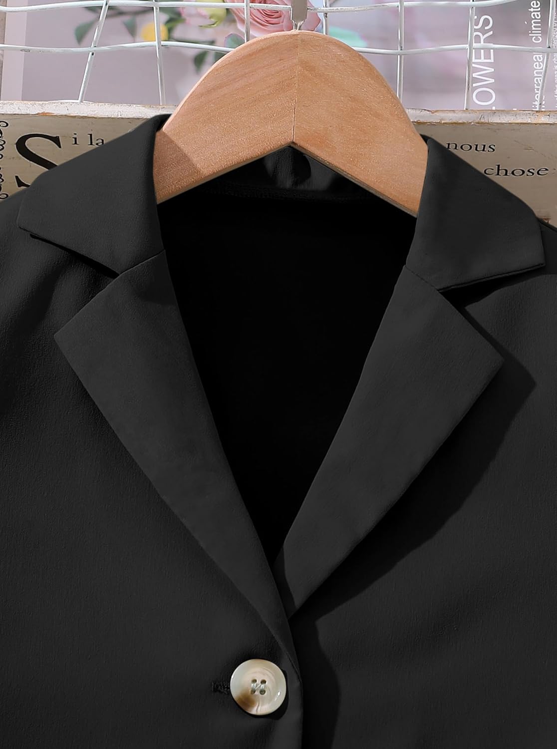 Hilinker Girl's 2 Piece Outfits Short Sleeve Blazer and Belted Sleeveless Jumpsuit Sets - Image 4