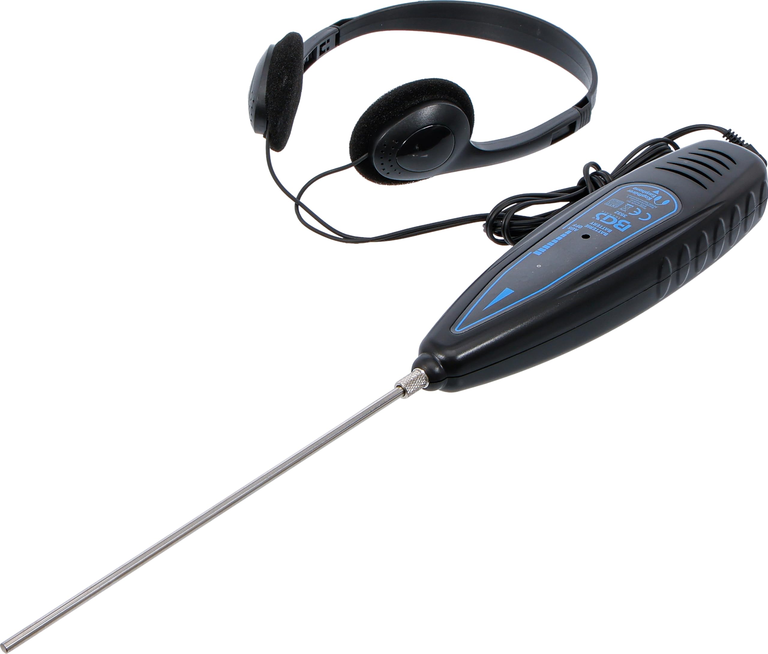 BGS 3532 | Estetoscopio electrónico | Prueba acústica | para alternadores y componentes del motor | Auriculares con diadema acolchada