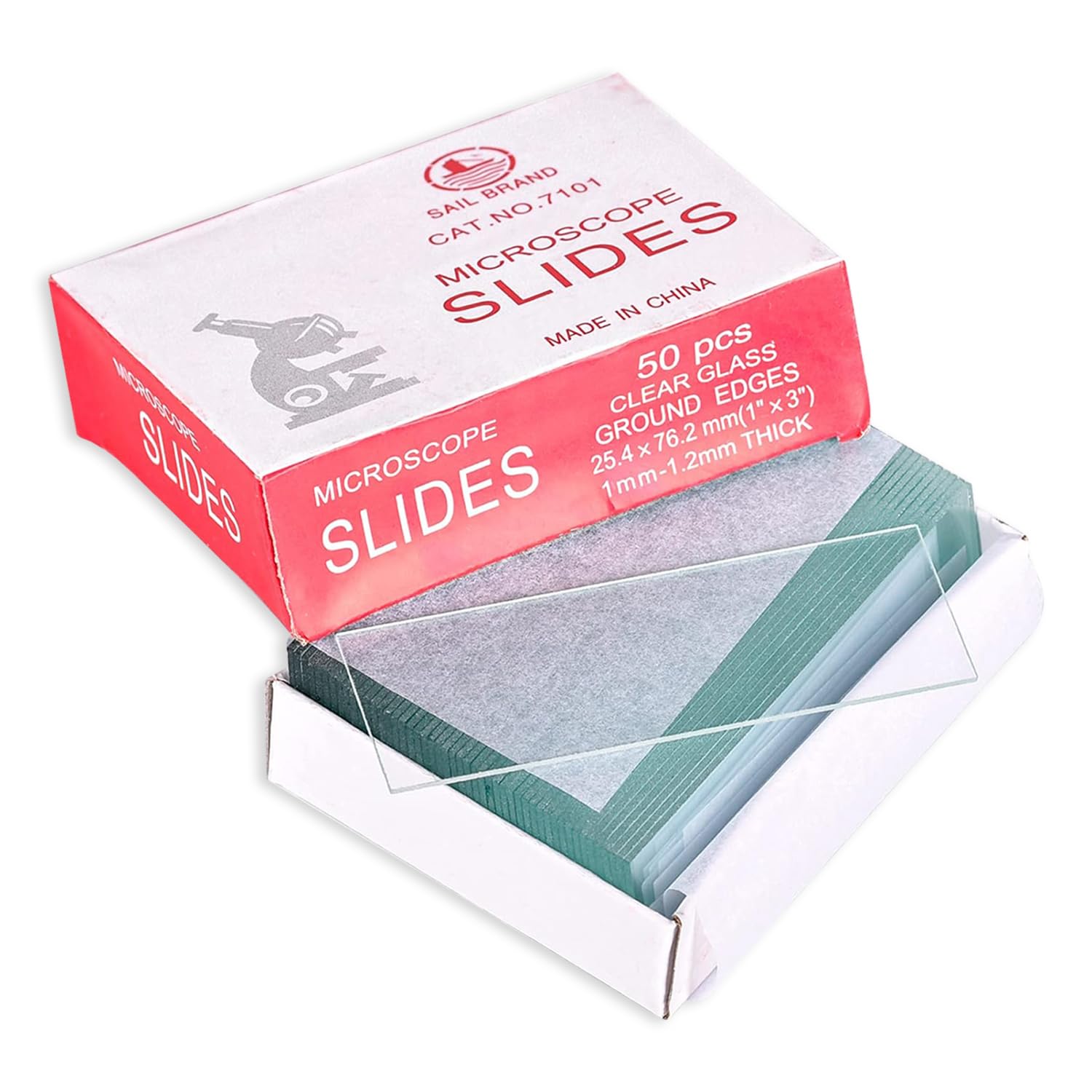 Microscope Glass Slides 75 x 25 x 1.4 mm, 50 Pcs per box, Pack of (1 box)