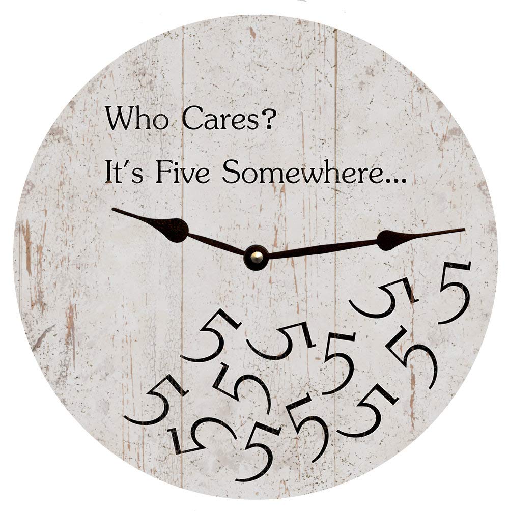 Tr73ans Five O'Clock Whatever Clock Gray, Who Cares It's Five Somewhere Clock