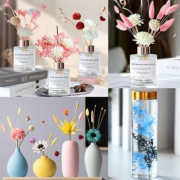 Vignee Real Dried Pressed Leaf Flowers-Multiple Colorful Pressed Flowers Daisies for Craft Resin Jewelry Making Art Craft DIY(Blue)