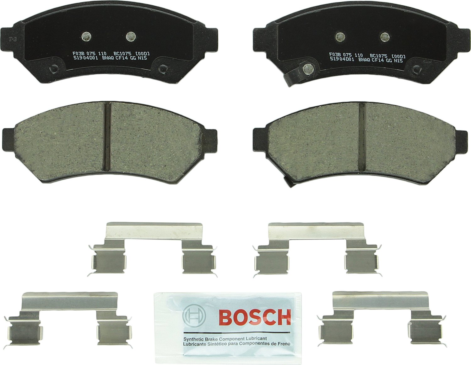 Bosch Automotive BP1078 QuietCast Premium Semi-Metallic Disc Brake Pad Set For: Subaru Forester, Legacy, Outback, B9 Tribeca, Tribeca, WRX, Front — view 180