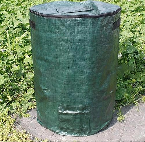 Miniatura 3 de Bolsa grande de abono  Contenedor de compost de jardín de 80 galones (300 L) para botes de basura de patio (verde, 1 unidad)