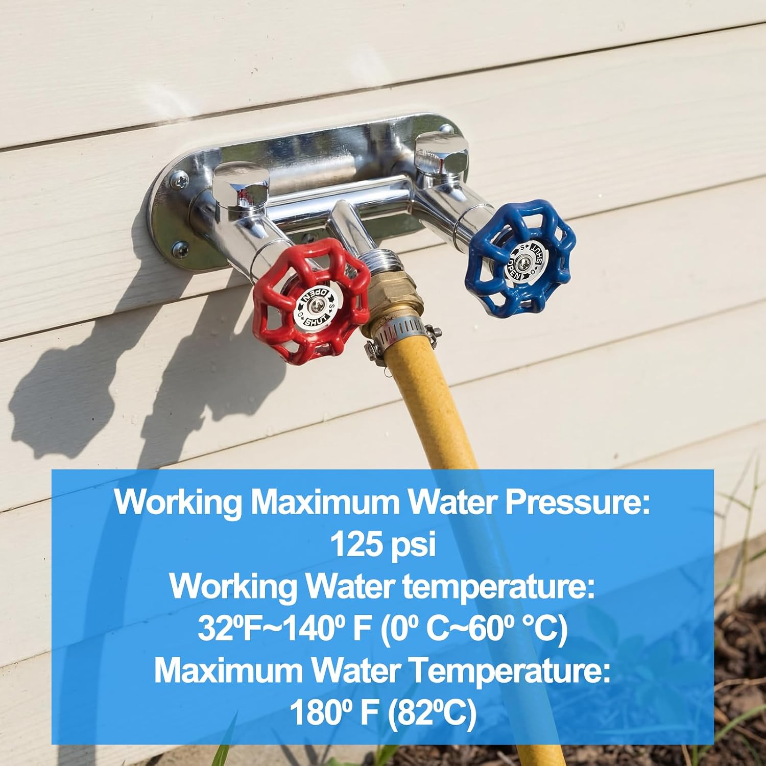 VIHOSE 4" Frost Free Water Spigot Faucet - 1/2" MIP X 3/4" Freeze Proof Hose Bibb Supply Hot and Cold Outdoor Water Faucet Wall Outdoor Hydrant Sillcock for Yard
