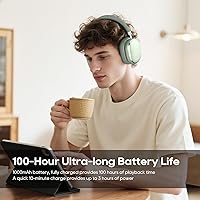 Vista 4 de Srhythm NiceComfort 95 Auriculares híbridos con cancelación de ruido, auriculares Bluetooth inalámbricos con modo de transparencia, ENC, sonido HD