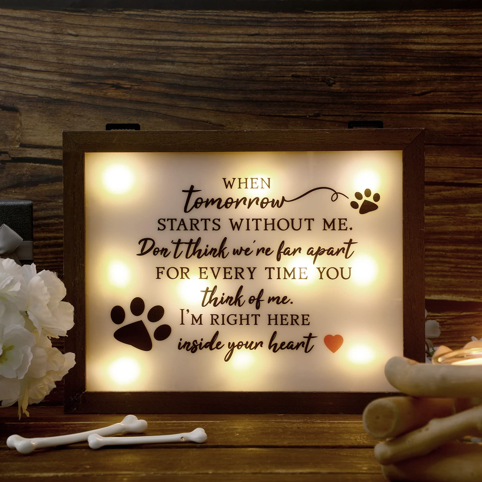 Dog Sympathy Gift X 10 Led Memorial Shadow Box Desertcart