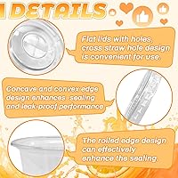 Vista 3 de Qinsihwn 100 Piezas Vasos de Plástico Desechables de 8 OZ con Tapas Planas, Vasos Transparentes de Porción con Tapas Planas, Recipientes de Plástico