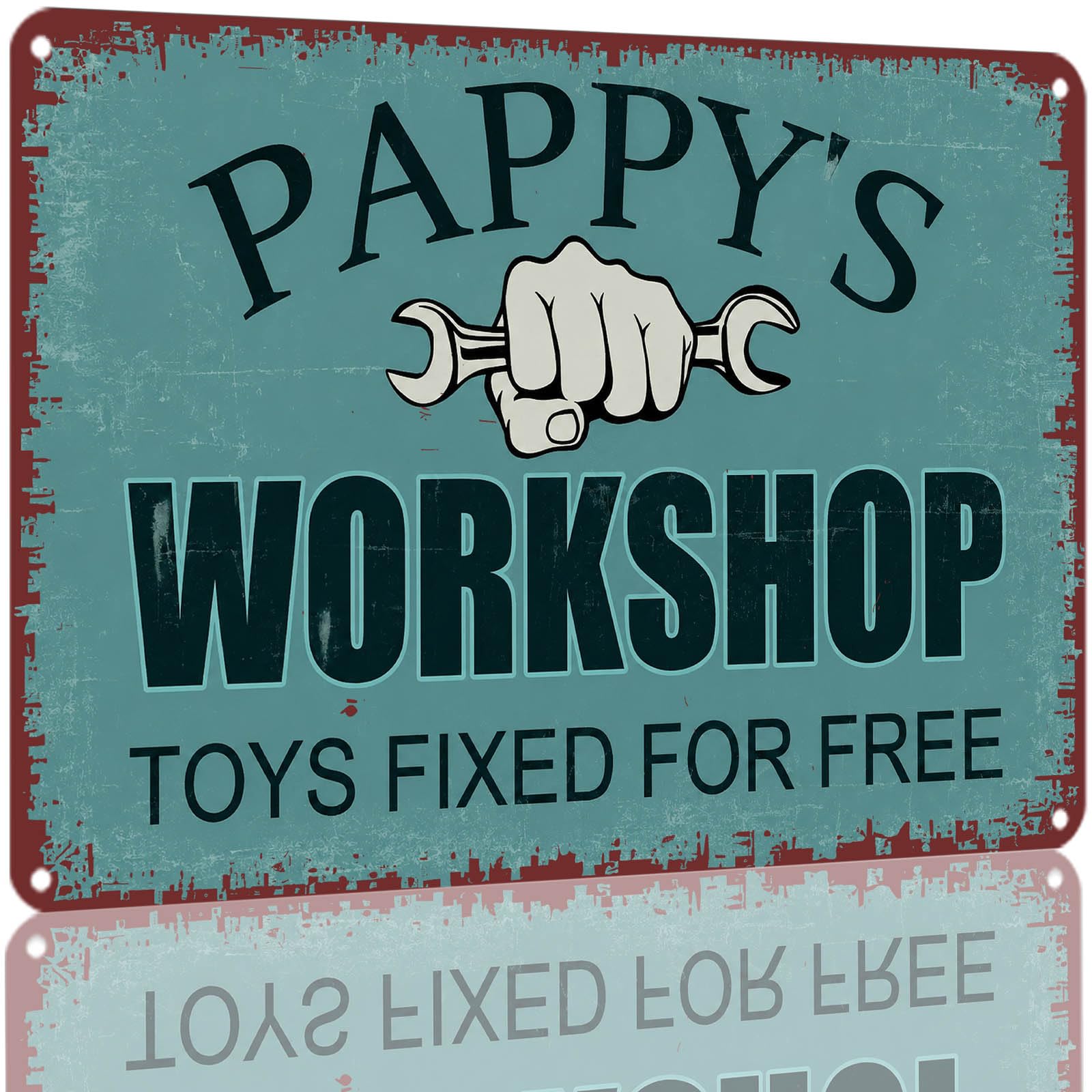Kwqdozf As Pic Vintage Metal Aluminum Workshop Sign 8X12 Inch Retro Toys Repair Garage Wal