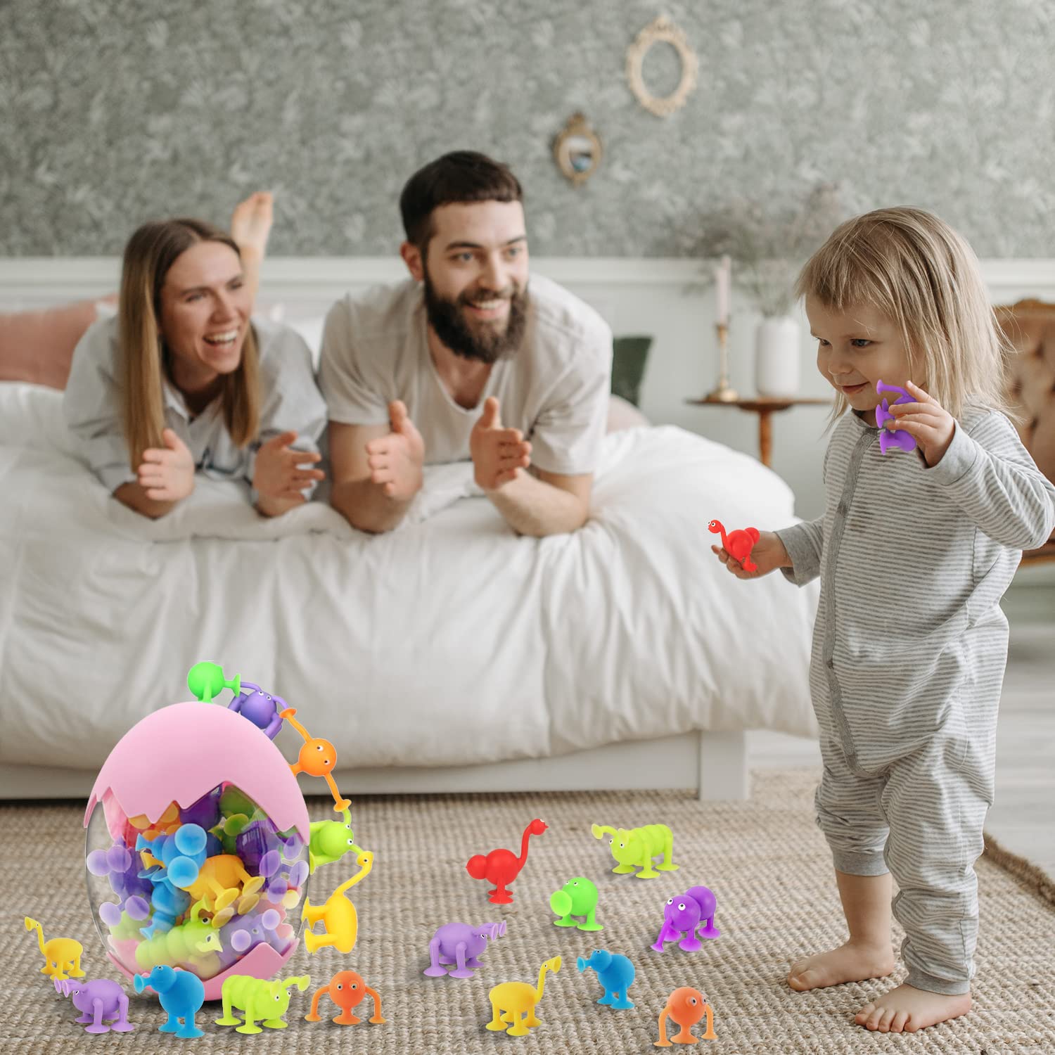 Lot De 38 Jouets à Ventouse Montessori à Partir De 3 Ans - Blocs De Construction En Silicone 2