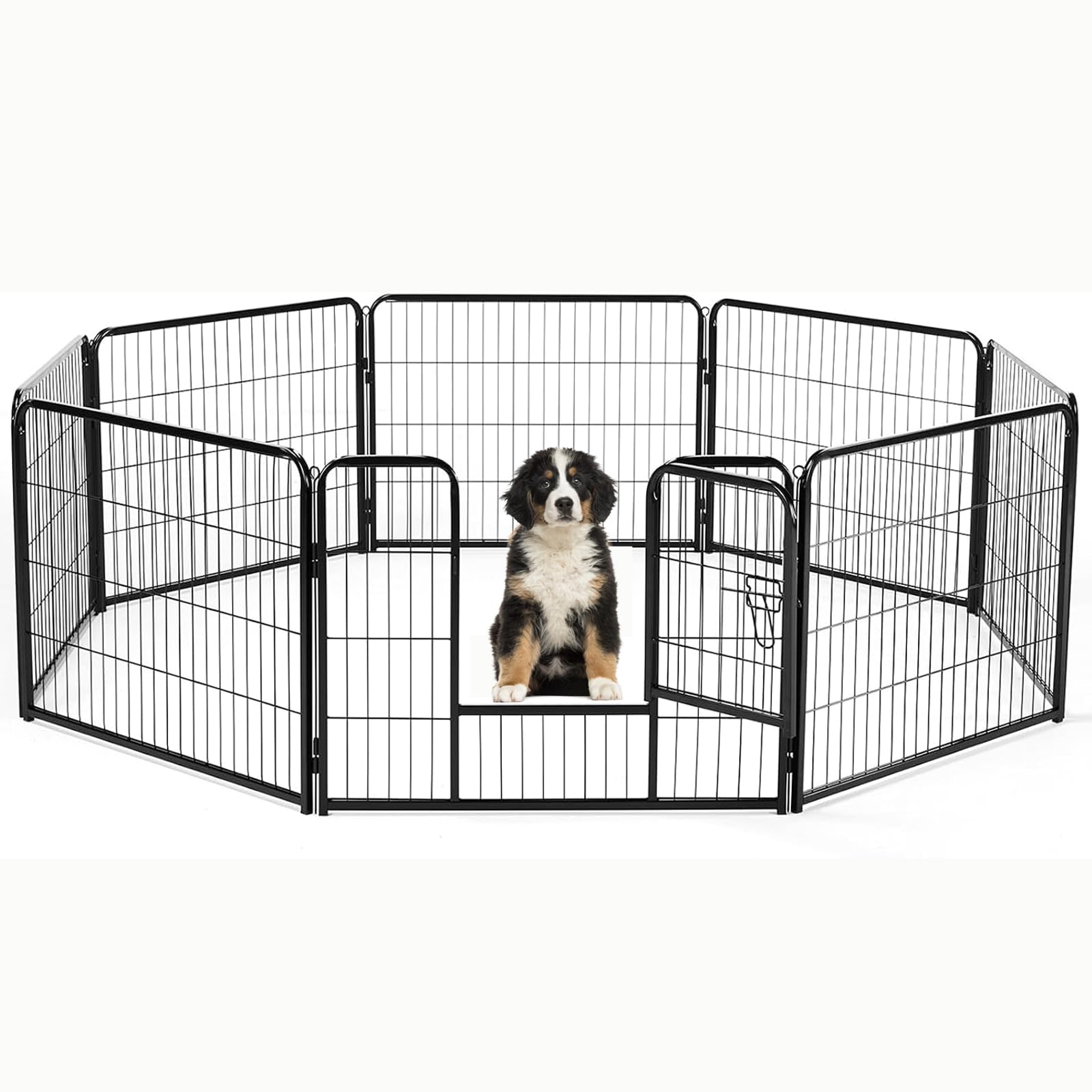 NEWBULIG Dog Playpen Indoor 24 Inch 8 Panels, Metal Outdoor Dog Fence Pen