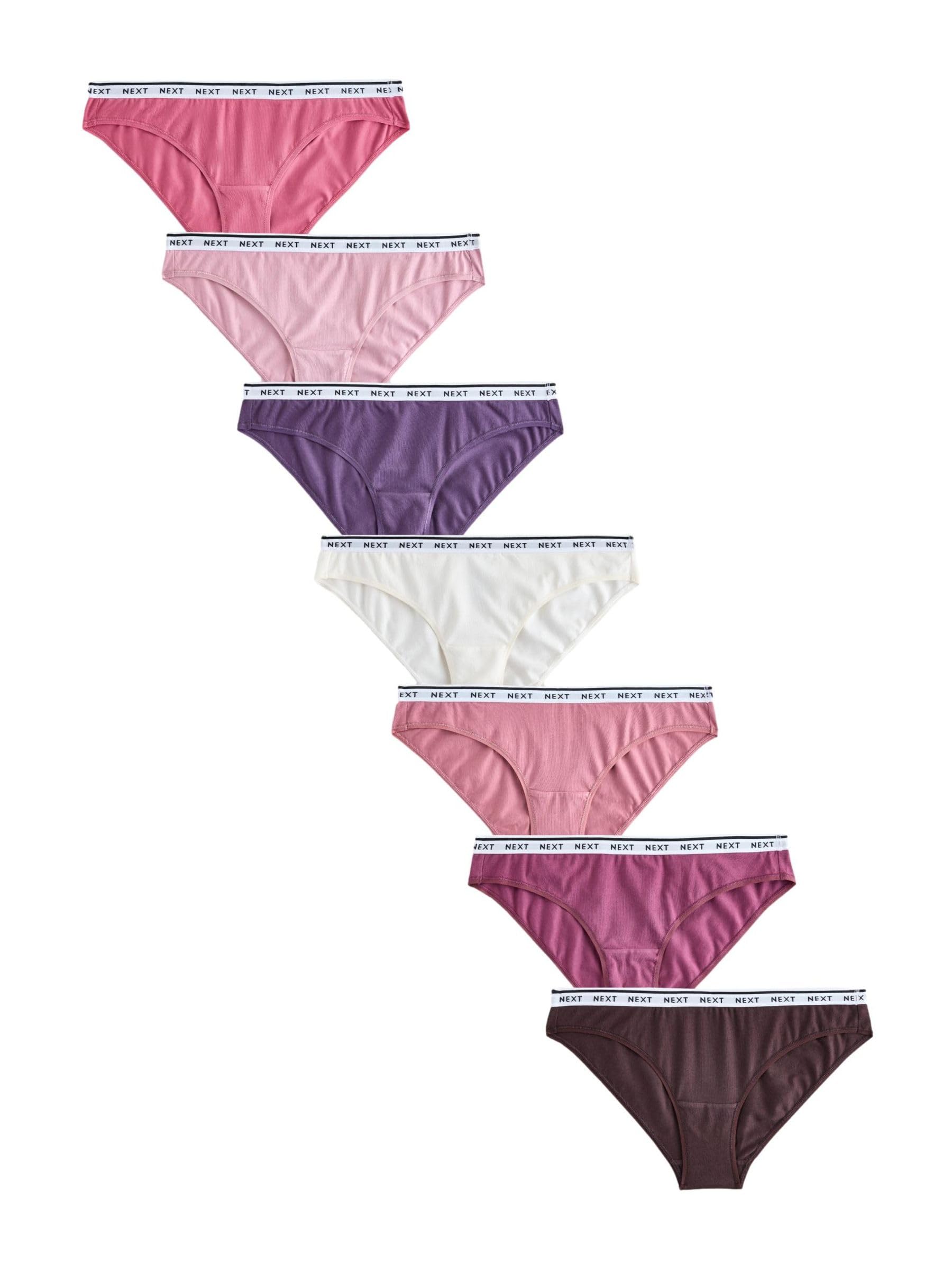 NEXT Mujeres Pack de 7 Braguitas brasileñas de algodón con Logotipo