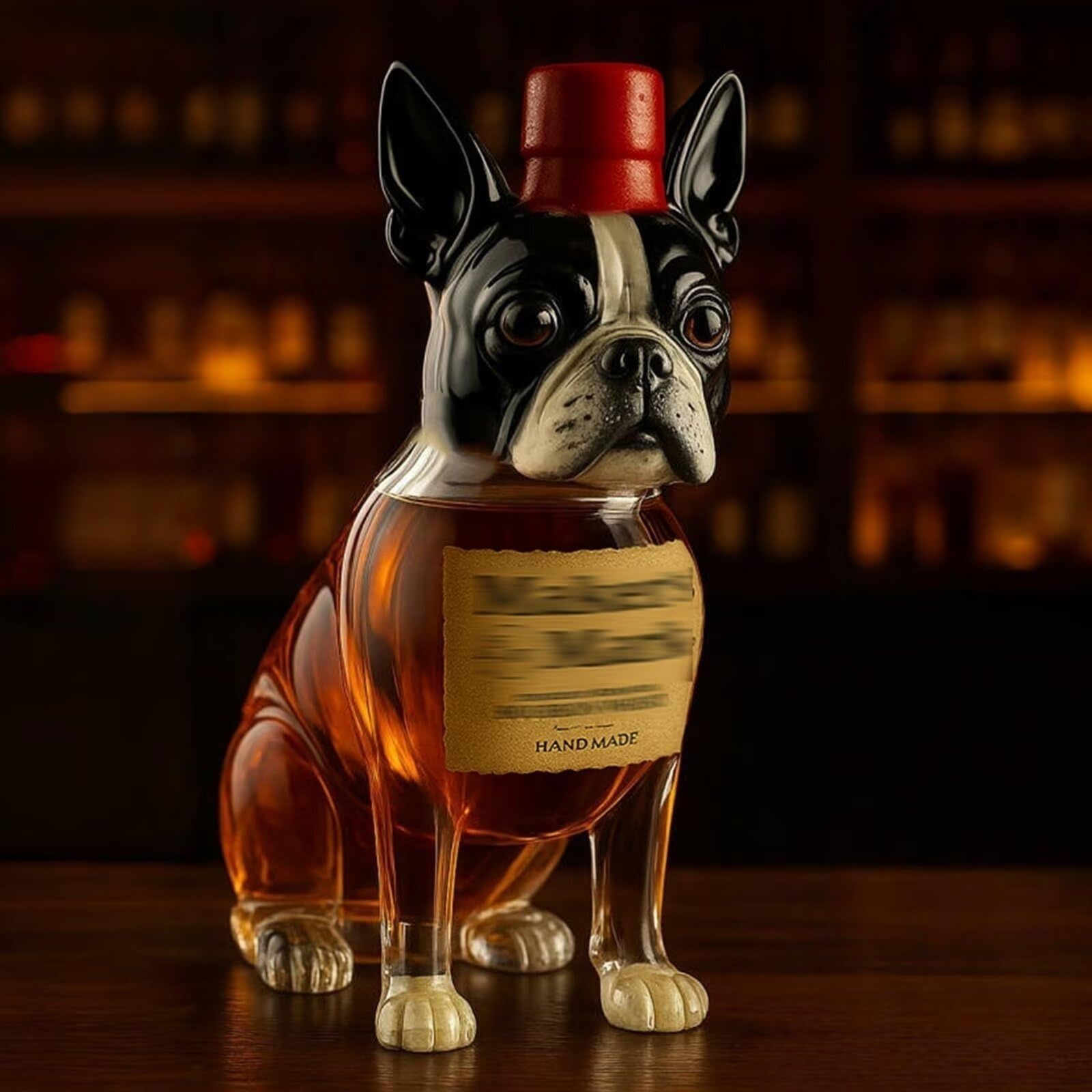 300ML Decantador Whisky Arte Escultura - Botella De Whisky Con Forma De Pastor Alemán En 3D, Original Decantador De Cristal Con Forma De Perro, Ideal Para Guardar Licores(#2)