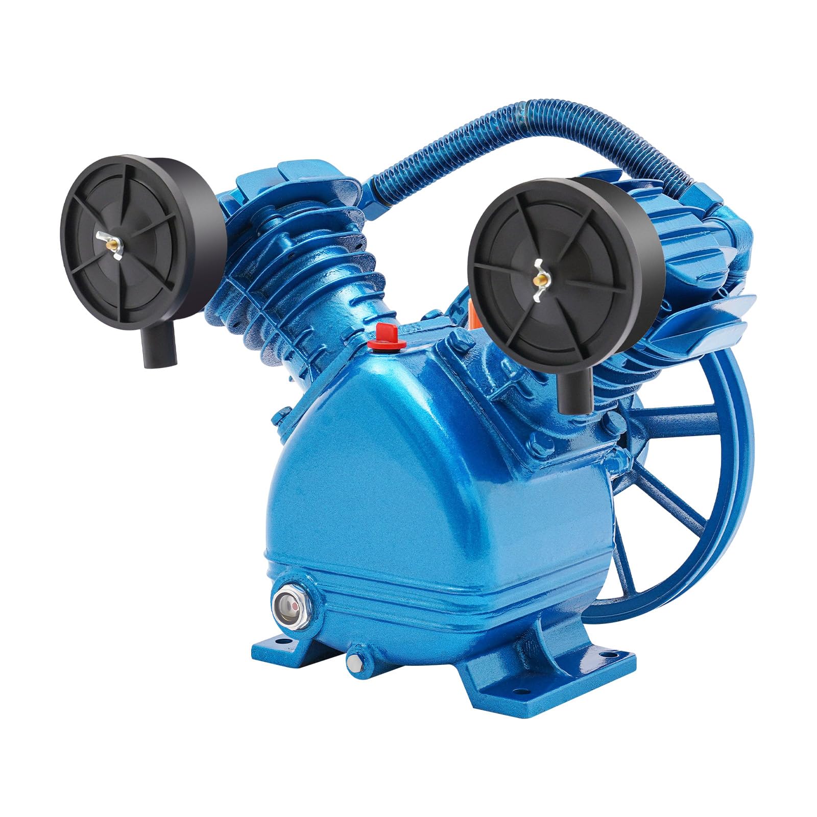 Palauha Blue Air Compressor Pump Head 175Psi 5.5Hp Twin Cylinder Air Compressor Pump Head 4Kw Double Stage Universal Low Energy Consumption Air Compressor Head Faster Inflation & Low Noise (2.2Kw, 3Hp, 115Psi，A)