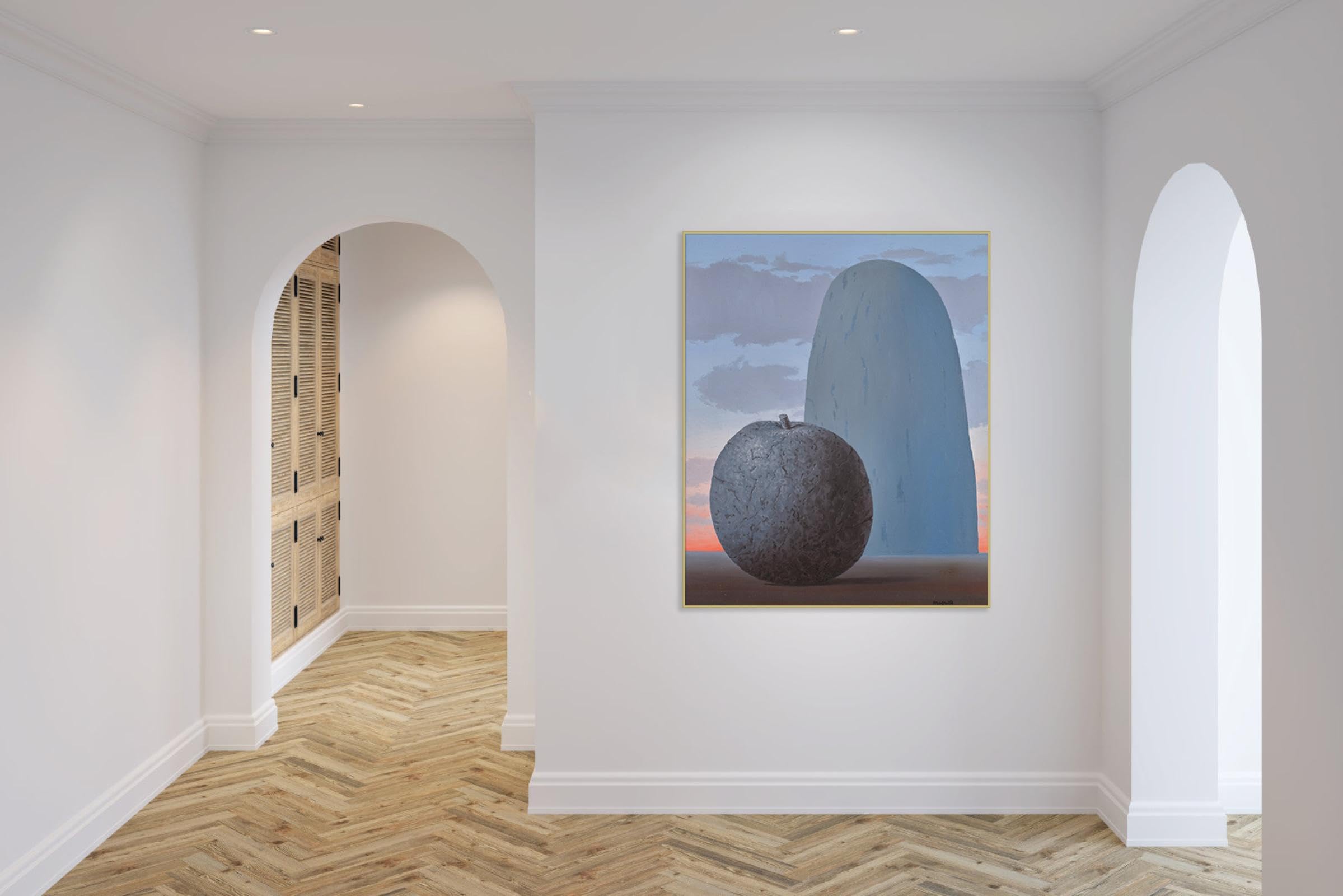 JZSDGB René Magritte artystyczny druk słynne obrazy reprodukcja na płótnie - 'The right way' plakat i wydruki - surrealizm płótno sztuka ścienna krajobraz obraz nowoczesny wystrój domu 30 x 40 cm