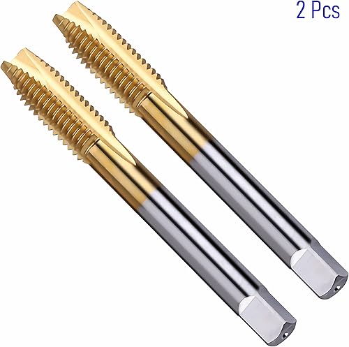 Miniatura 4 de 2 piezas de rosca de punta en espiral M8 x 1.25 rosca, hilos de tierra H2 3 flautas, acero de alta velocidad HSS 6542 rosca métrica roscado roscado,