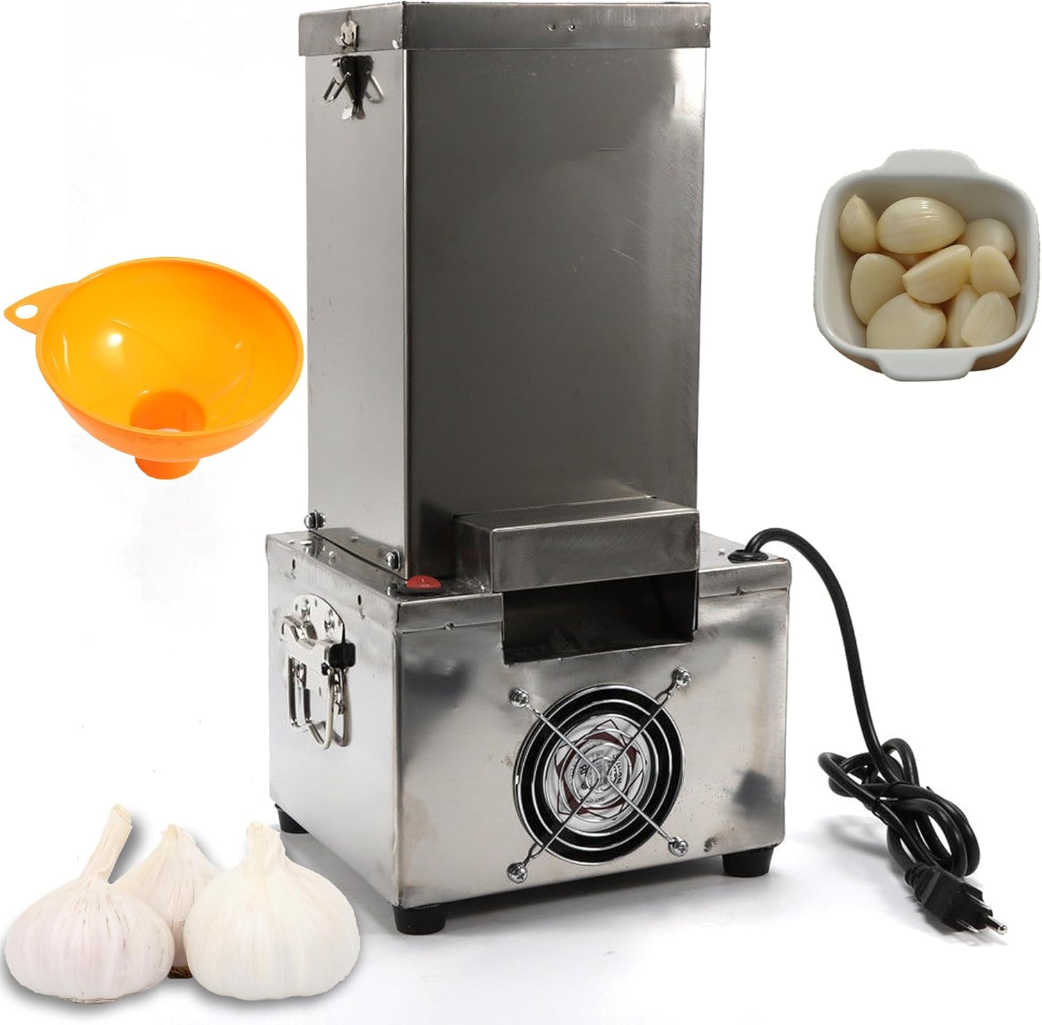 INTSUPERMAI Electric Garlic Peeling Machine, Yield of Peeled Garlic 55Ibs/h, 110V Dried Garlic Peeling Machine for Household, Commercial