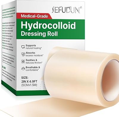 Hydrocolloid Roll, 2in*4.9ft, Flexible & Waterproof Dressing Tape–Skin-Friendly Bandage Patch for Blisters, Minor Wounds, Self-Adhesive(5CMX1.5M)