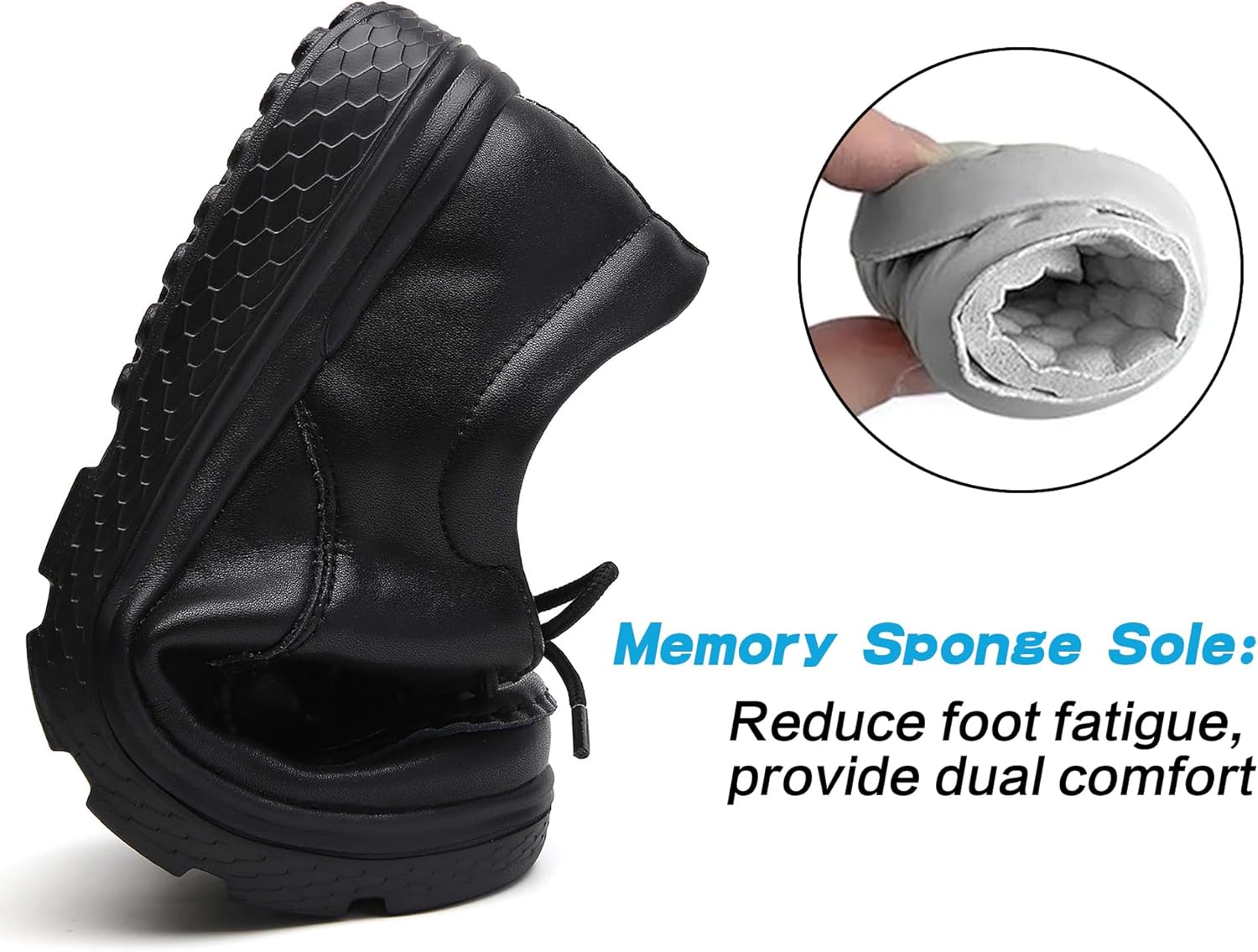 Women's Lightweight Nursing Shoes Comfortable Leather Loafers - Image 5