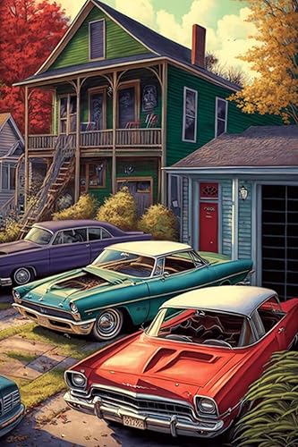 Pintura colorida de diamantes para casa de caricaturas, divertida interacción de bricolaje, pintura digital para adultos y niños, adecuada para