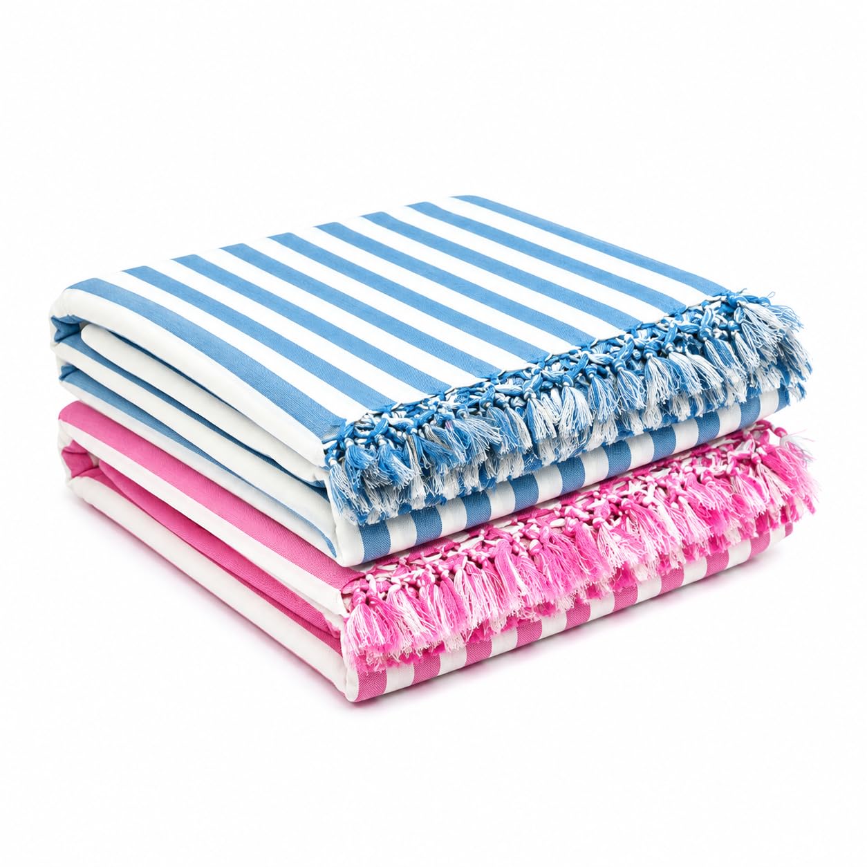 OKTIC Bhagalpuri Dull Chadar Striped Combo 245 x 140 cm | Odhne Wali Cotton Chadar Blue & Pink Stripes, Soft Comfortable Skin-friendly Topsheet-image-32