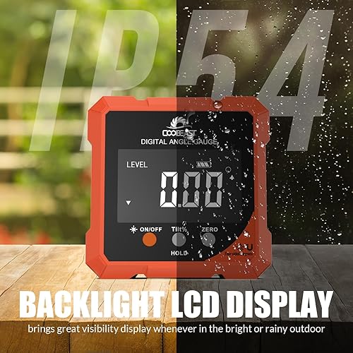 Miniatura 5 de Buscador de ángulo digital magnético, medidor de ángulo digital recargable, mini transportador angular, herramienta de medición para sierra de mesa