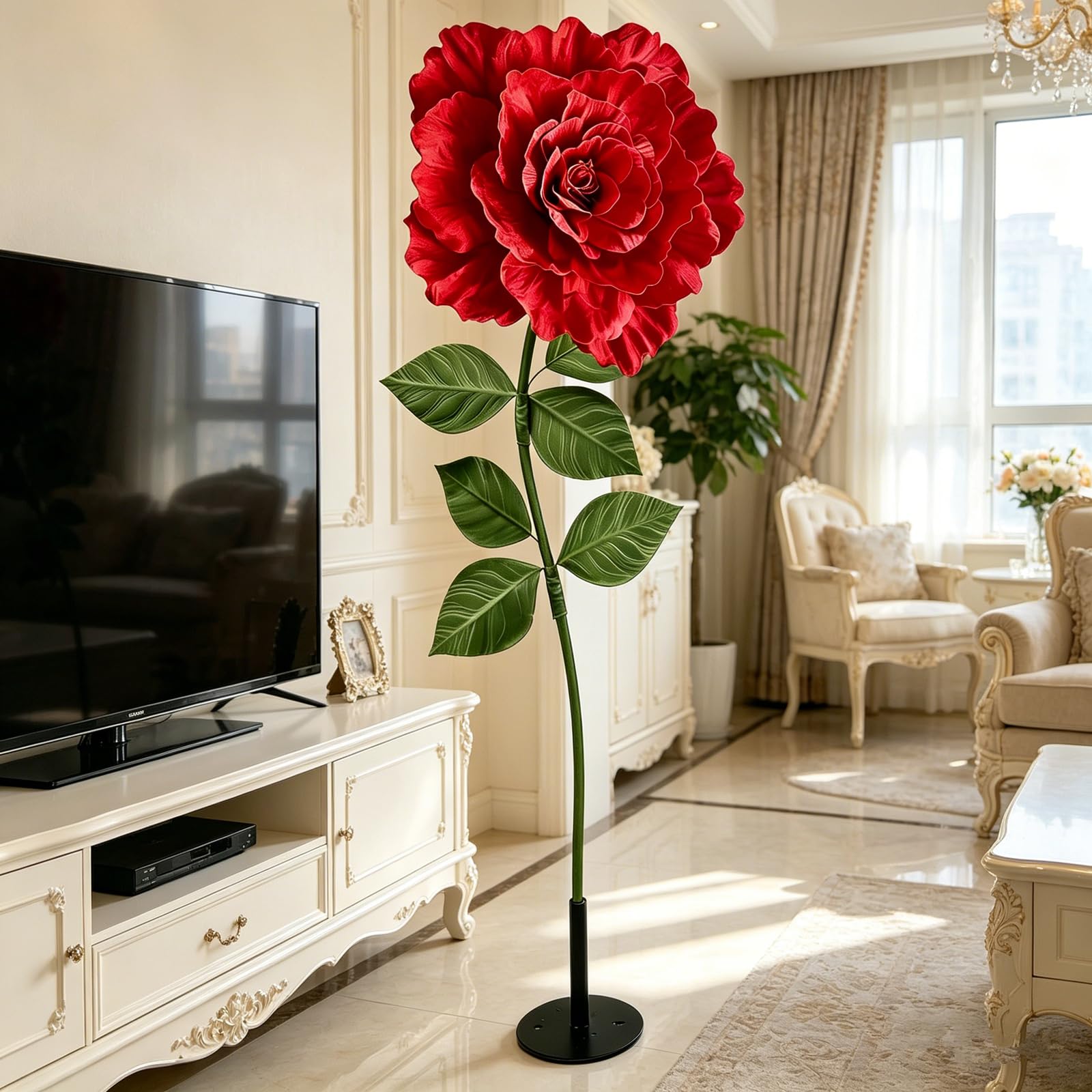 YUANXIN Rosa Artificiale Gigante da 165 cm, Rose Finte Lavorate a Mano, Regalo Creativo per San Valentino, Festa della Mamma e Matrimoni, Ideale per Decorazioni di Nozze