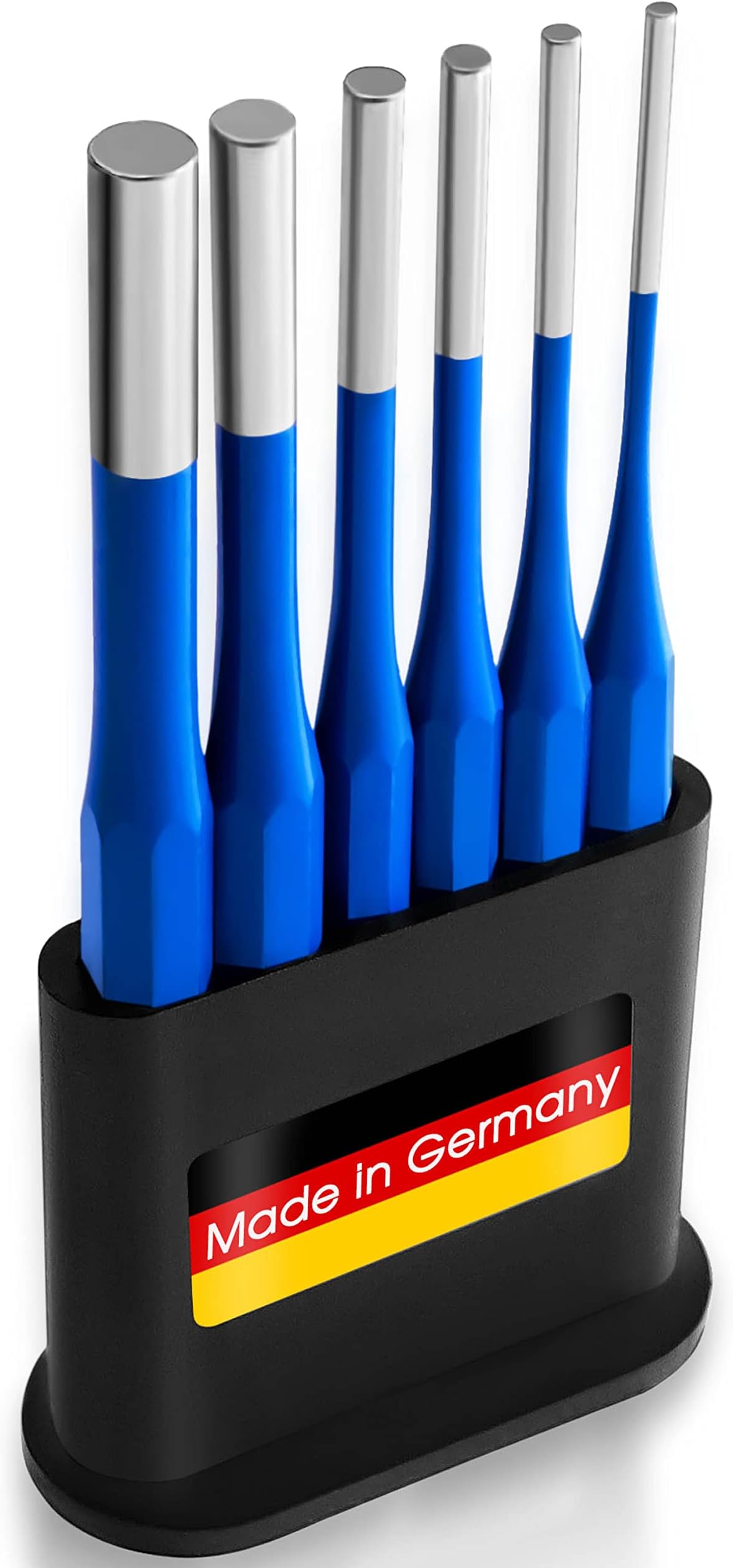 S&R Pin Punch Set/Drift Punch Set/Made in Germany/Heavy-Duty Chrome-Vanadium Steel. Set of 6: 3 mm/4 mm/5 mm/6 mm/8 mm/10 mm