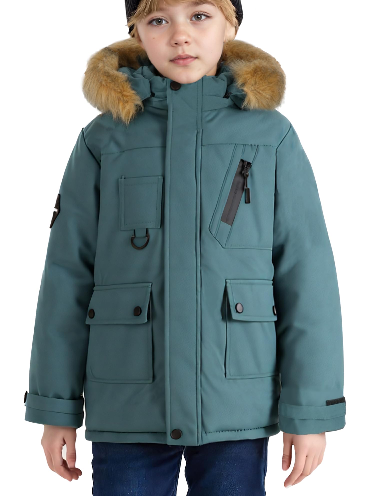 SEAUR Chaqueta acolchada para niños, parka de algodón acolchada